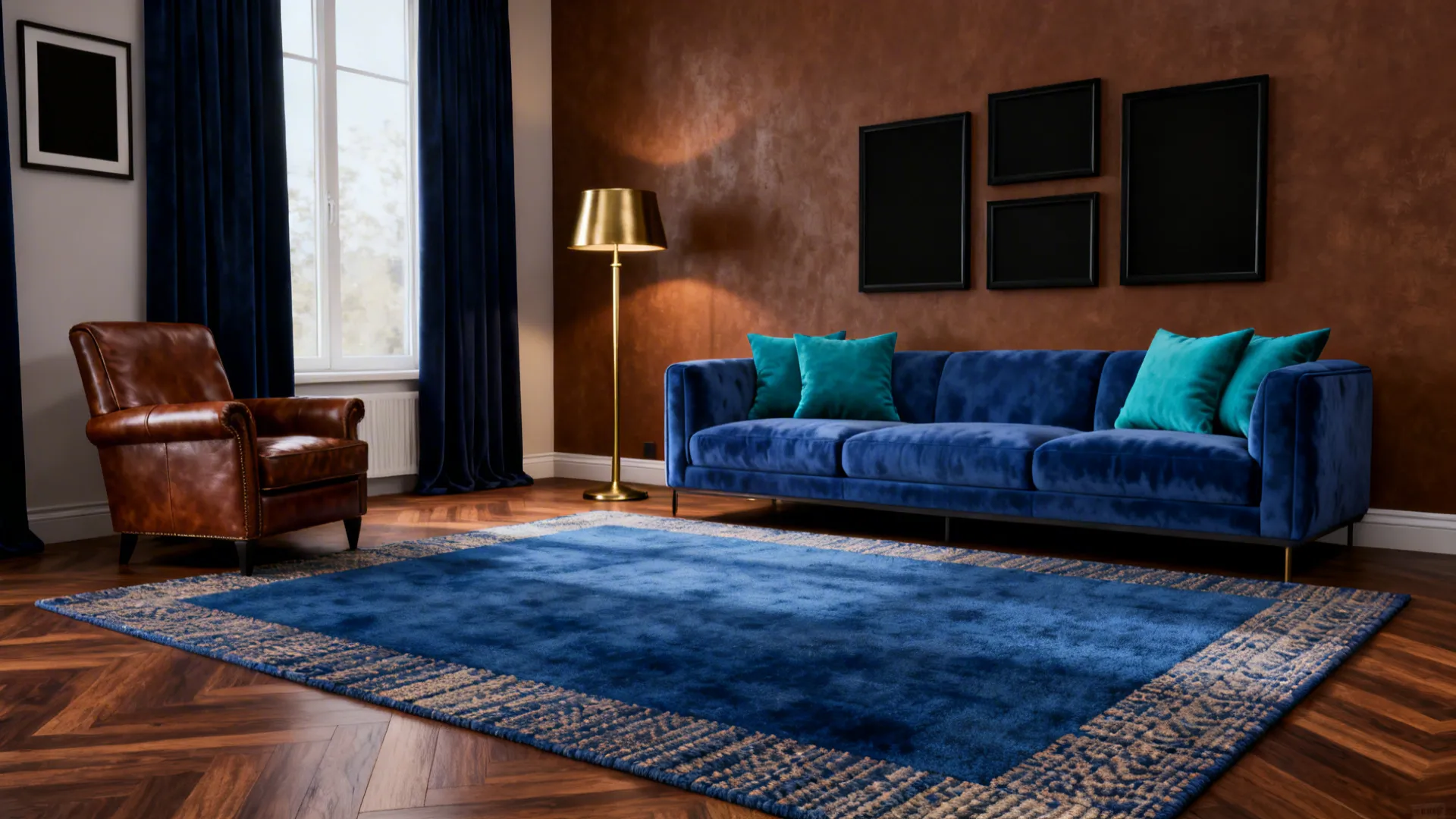 Modern Blue & Brown Living Room Ideas