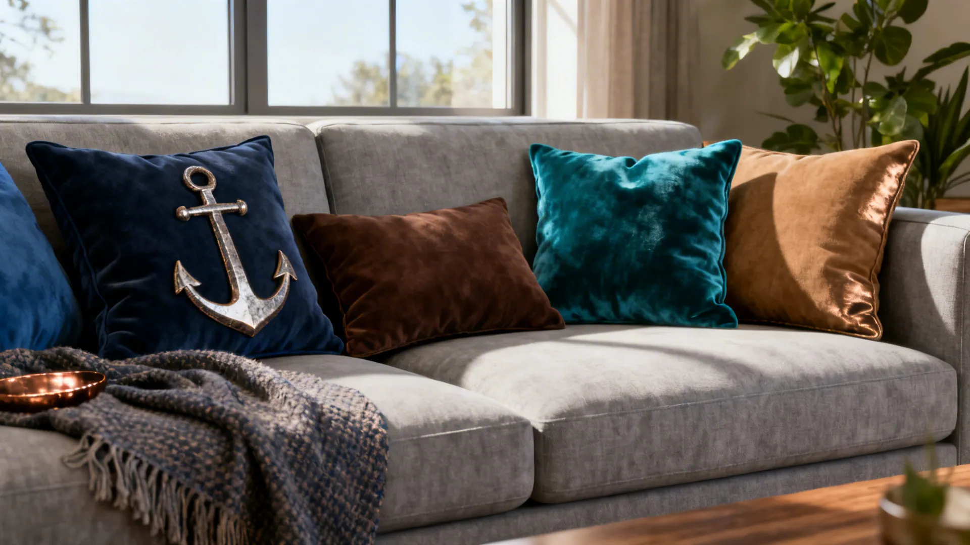 Blue & Brown Pillow Ideas for Living Rooms