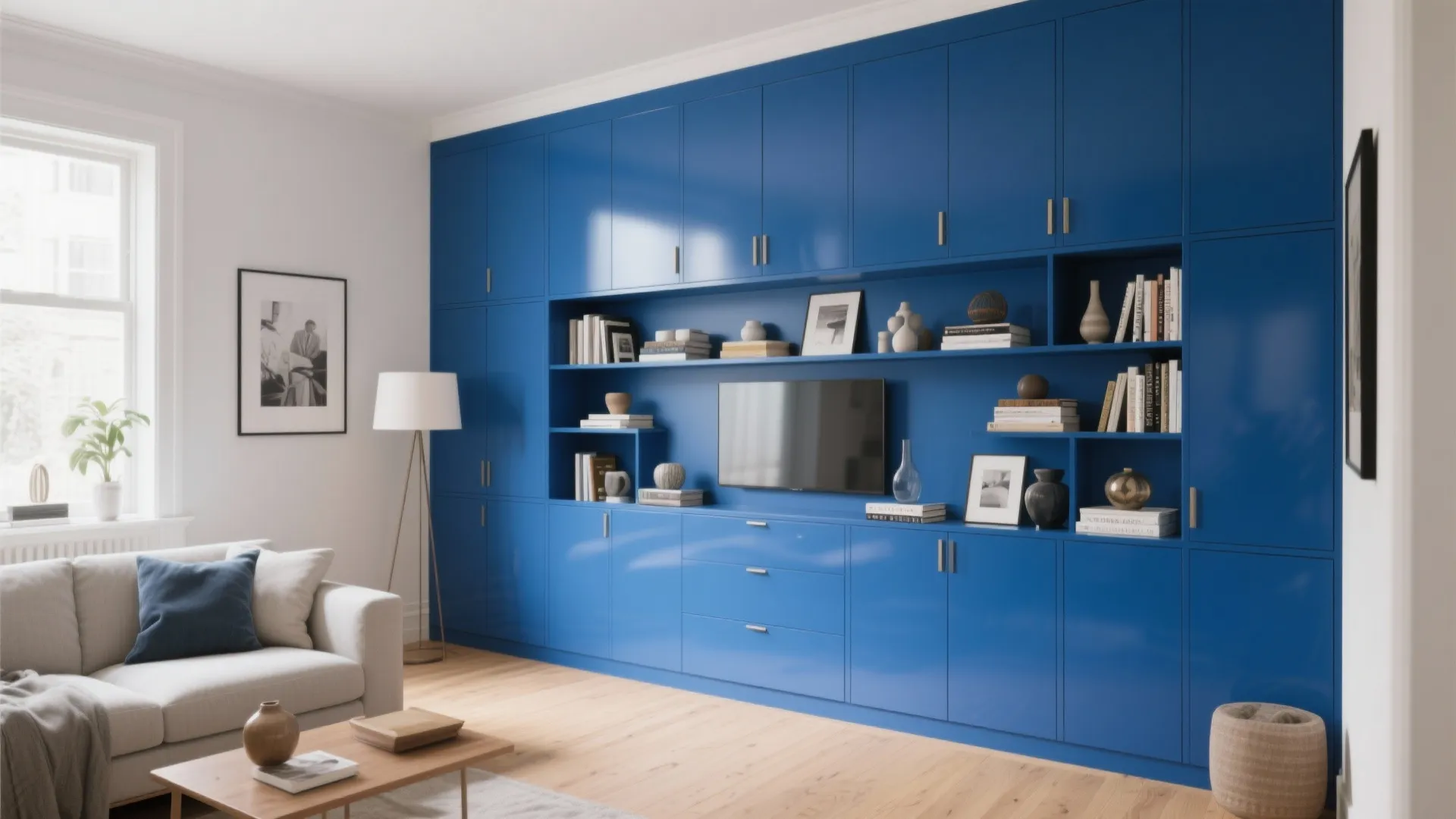 9. Built-in Storage in Royal Blue