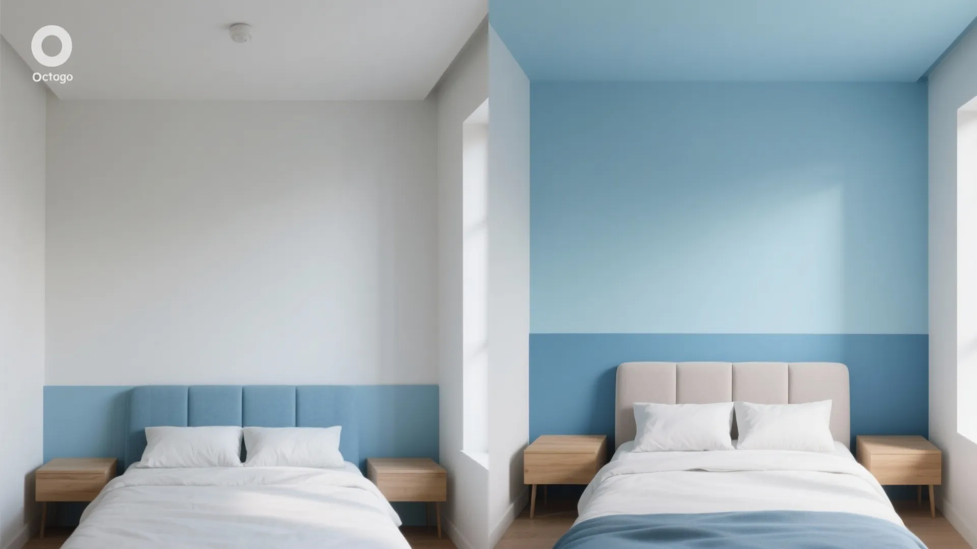 Idea 3: Paint the ceiling, half-walls, or a soft border