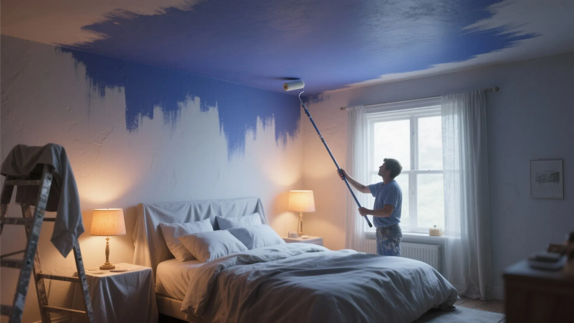 2. Paint the ceiling for a cocoon effect