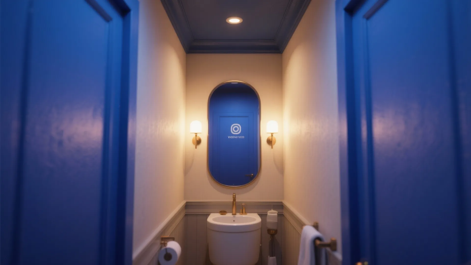 4. Blue-painted ceiling for cozy drama