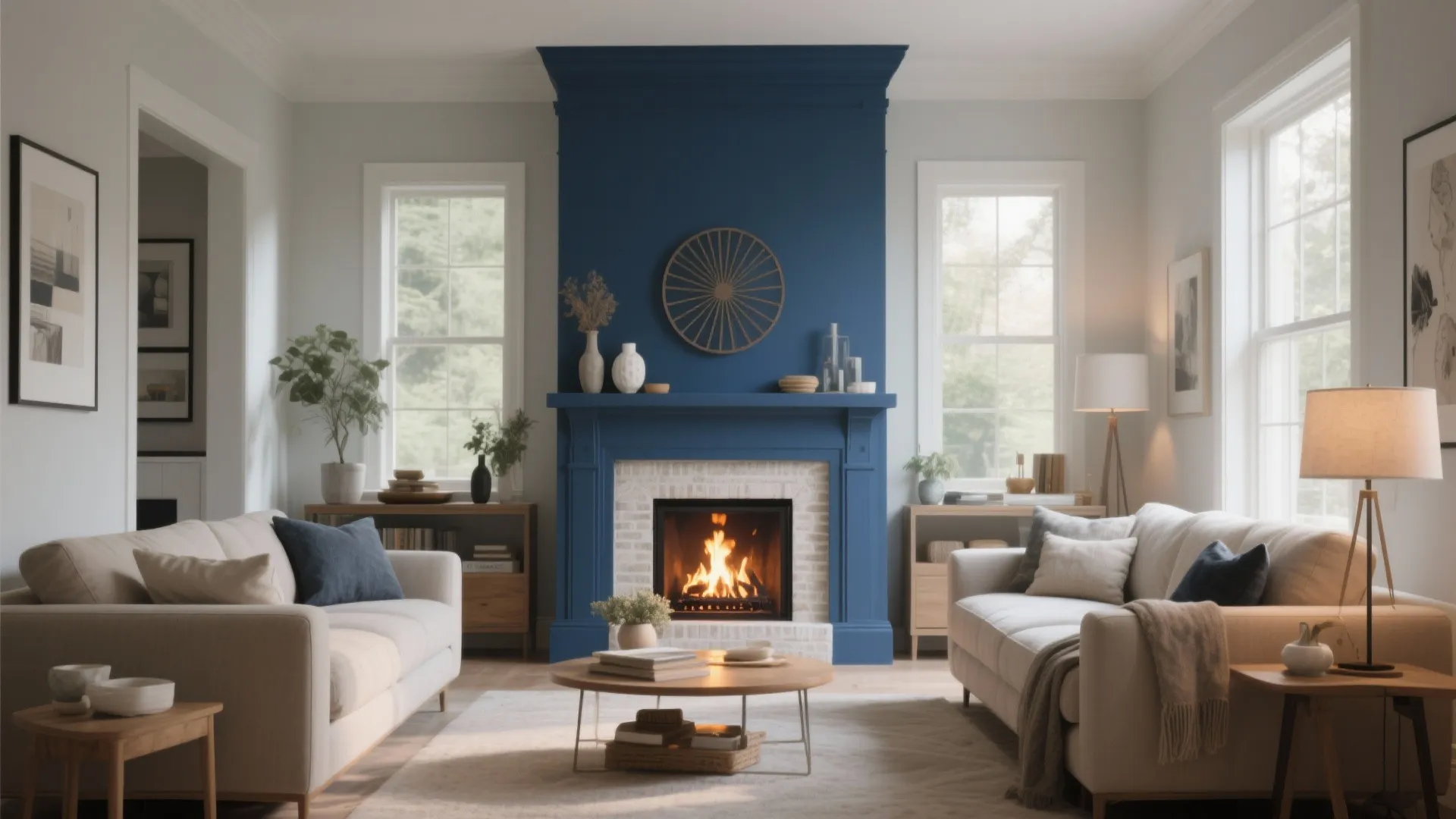 10. Blue Fireplace Surround