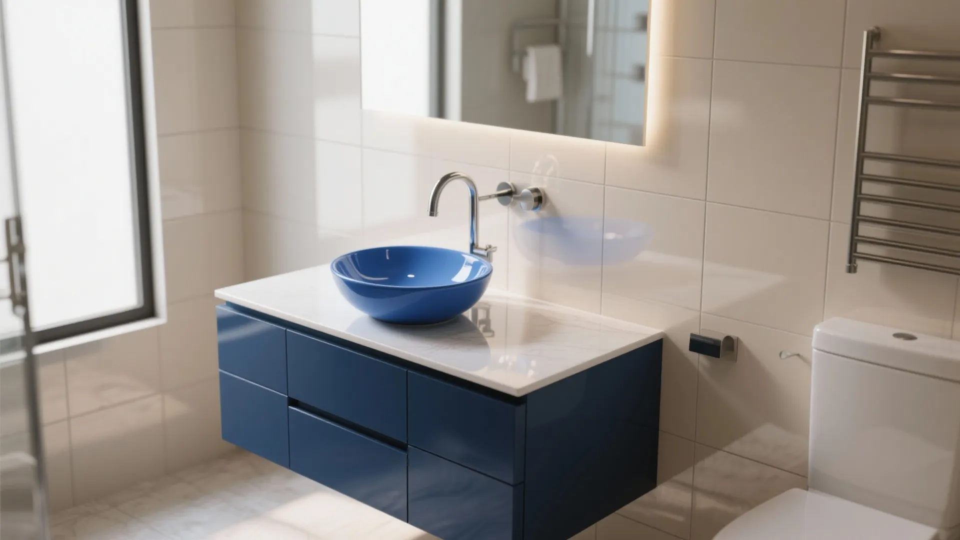Tip 4: Blue Fixtures for a Bold Twist