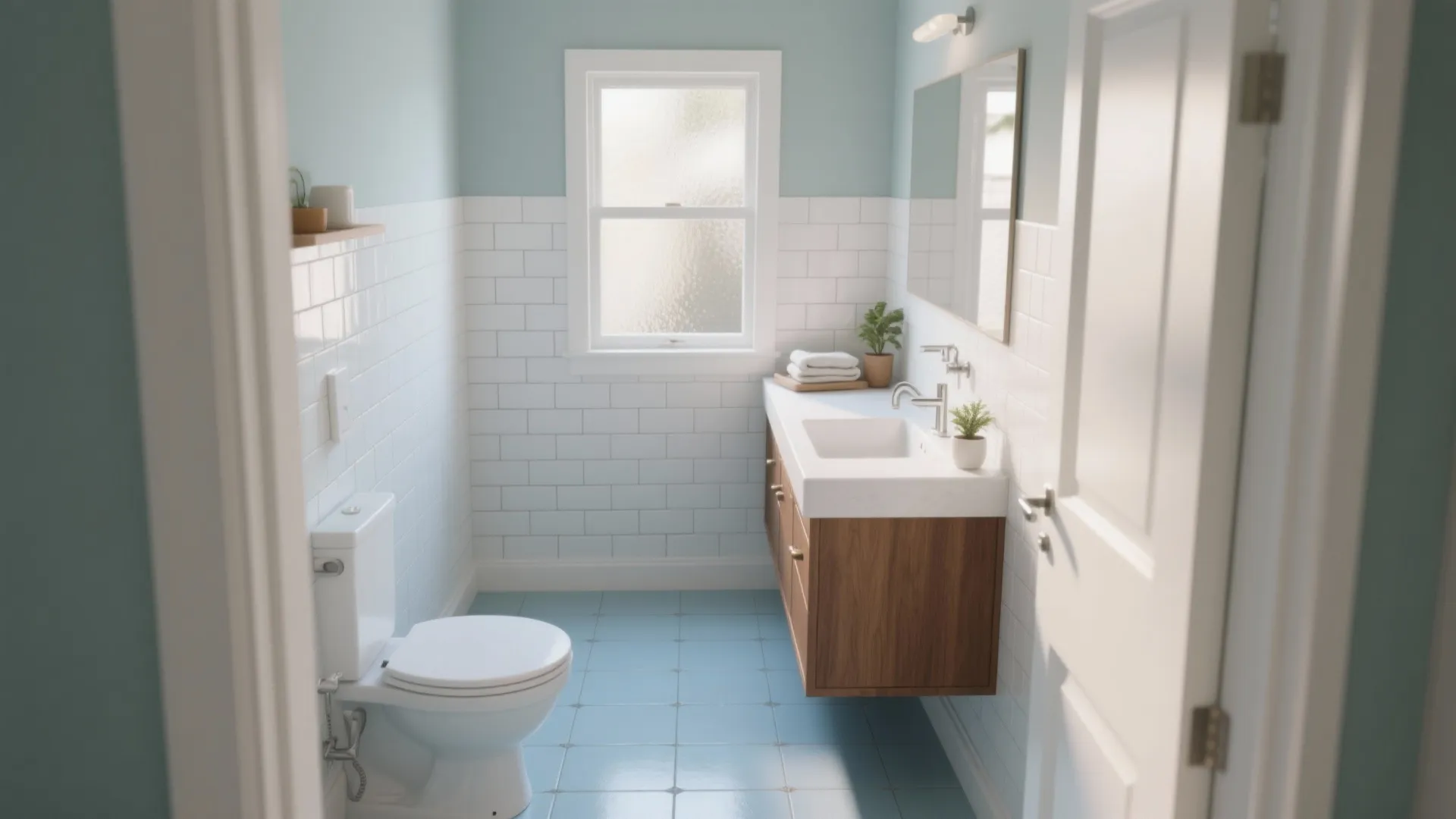 5 Blue Floor Tile Ideas for Small Bathrooms: Creative small-bathroom design ideas using blue floor tiles from a seasoned designer