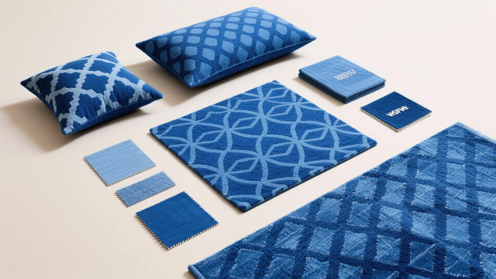 Geometric Patterns in Royal Blue