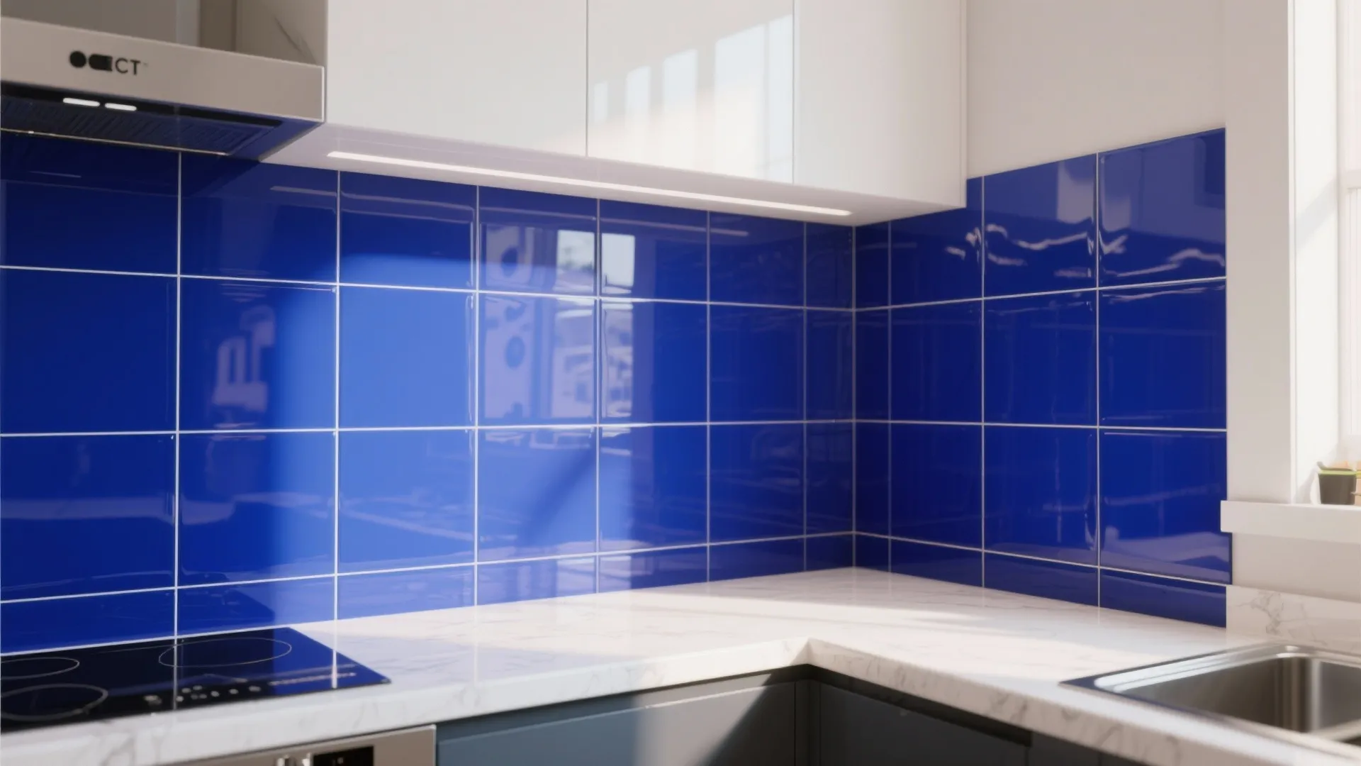 3. Bold Colored Glass or Ceramic Tiles