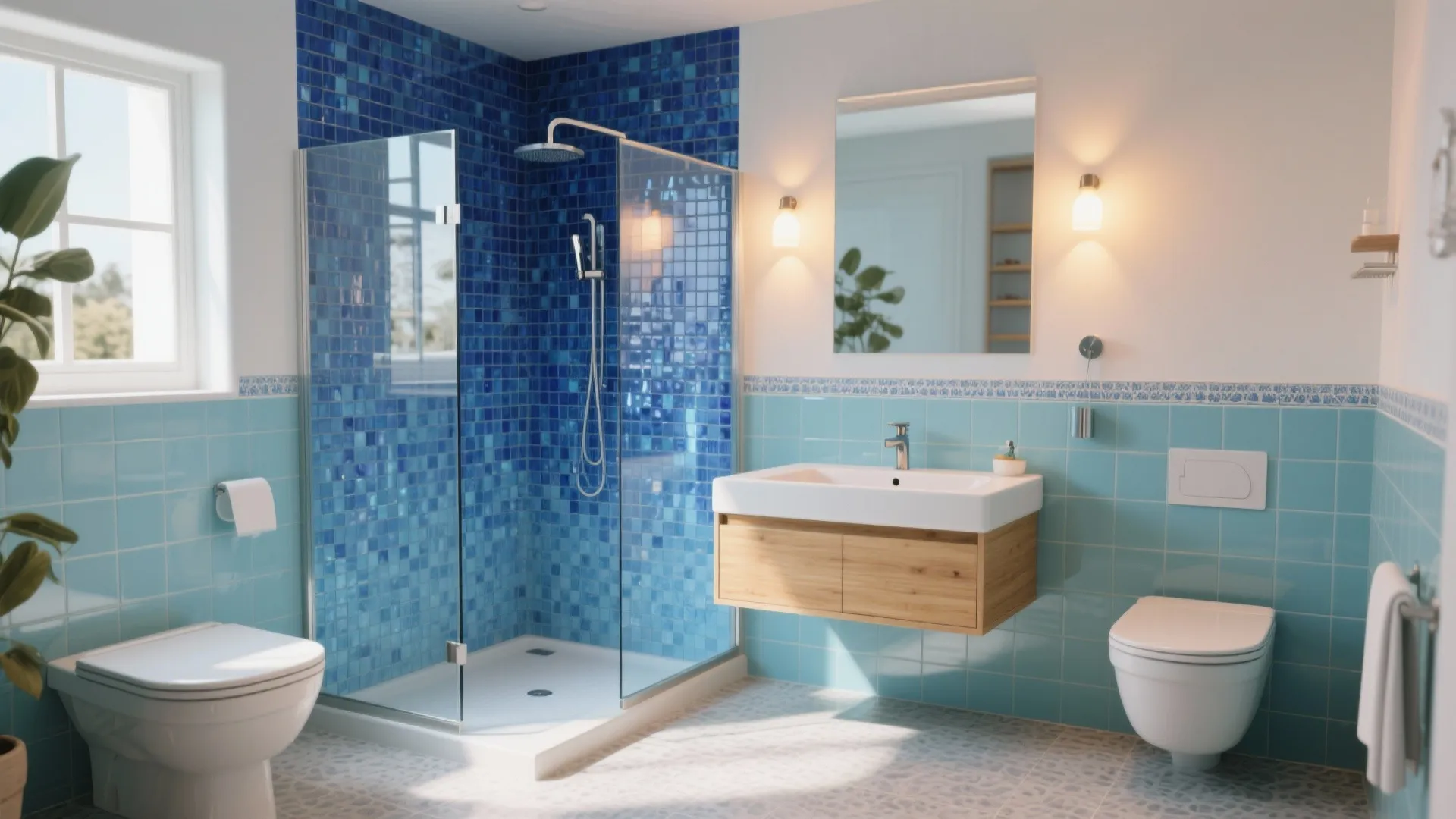 Blue Glass Tile Ideas: 5 Inspiring Small-Space Layouts: How I use blue glass tile to make bathrooms feel larger, fresher, and more personal — five practical inspirations