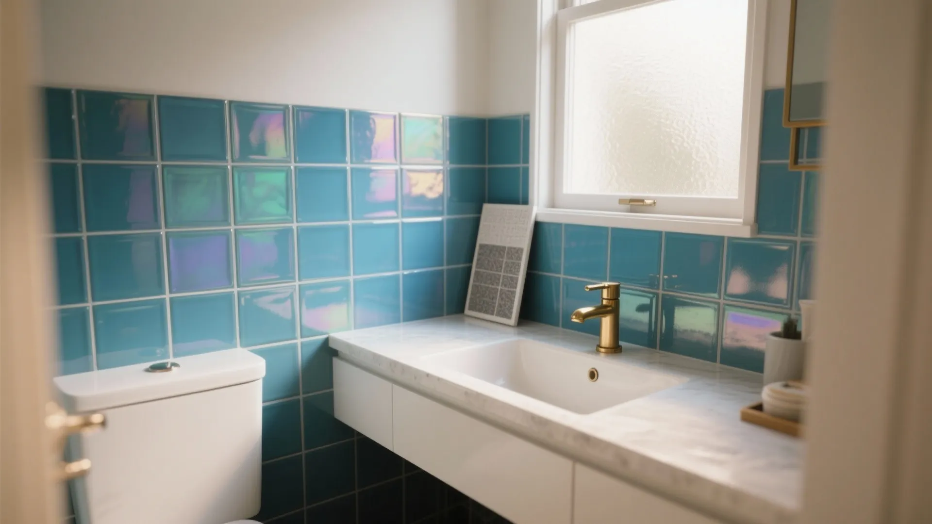 Blue Glass Tile Ideas: 5 Small-Space Inspirations: How I used blue glass tile to transform compact bathrooms with style and function