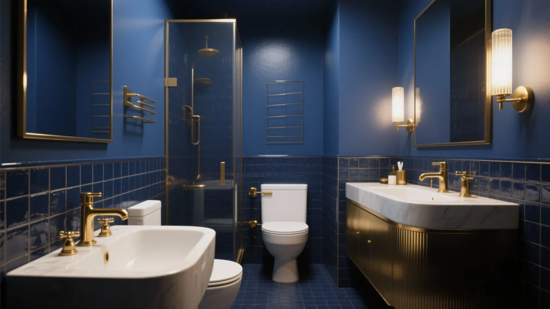 5 Blue and Gold Bathroom Décor Ideas: How I transformed small bathrooms with rich blue and gold accents
