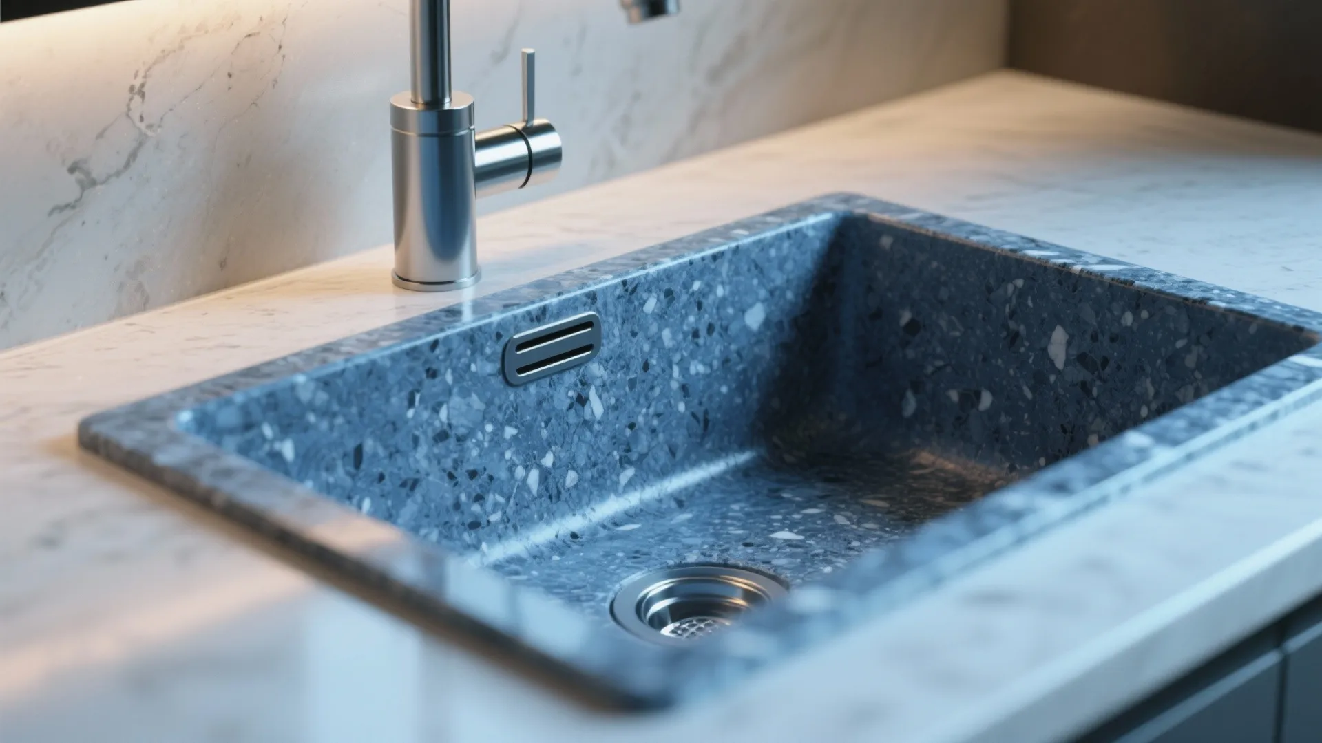 4. Sleek Contrast: Blue Granite Composite