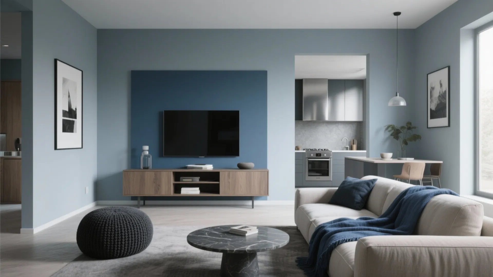 Blue-Gray Serenity with Accent Depth