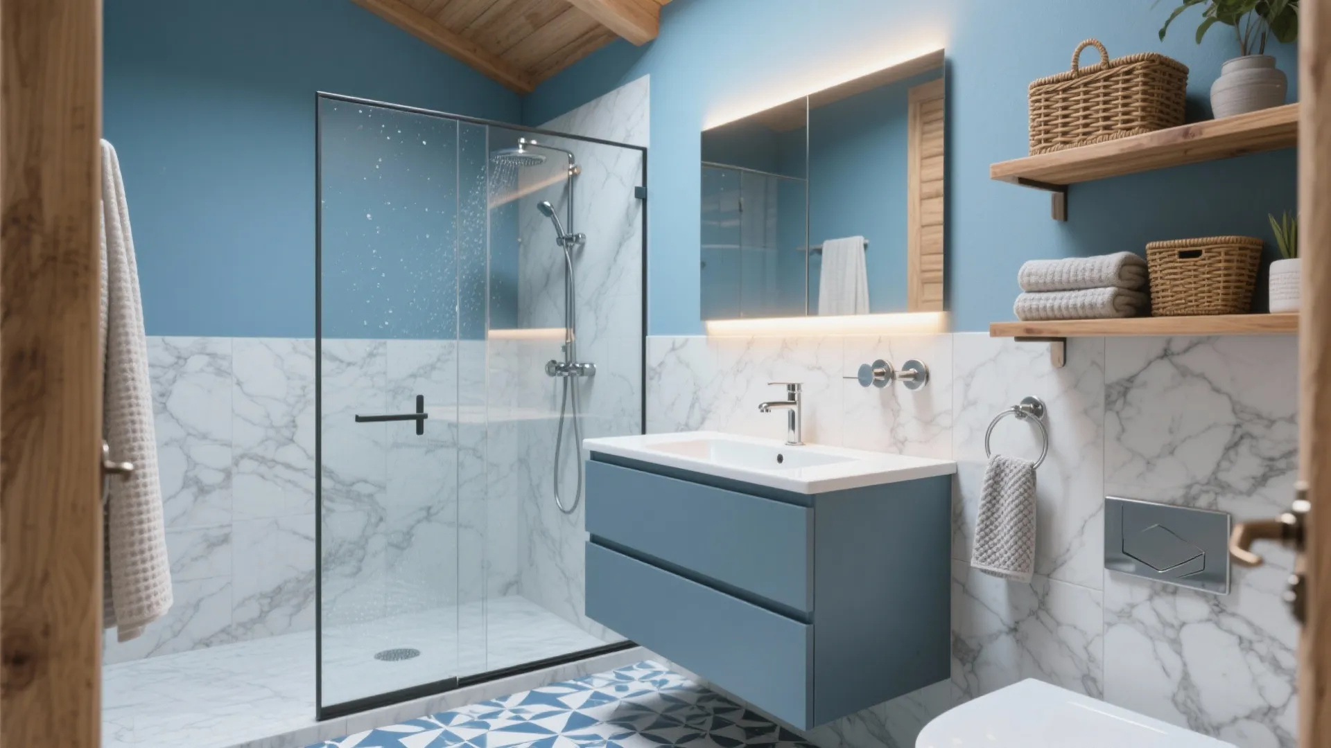 Blue Gray White Bathroom Ideas — 5 Inspo: Small bathroom? Here's 5 practical blue-gray-white design ideas I actually used