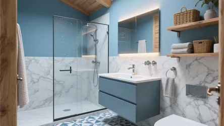 Blue Gray White Bathroom Ideas — 5 Inspo