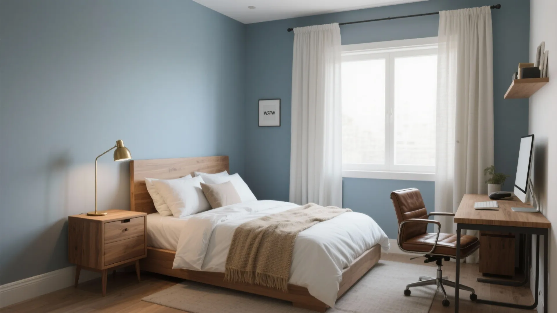 Blue-Gray Serenity for Bedrooms and Studies