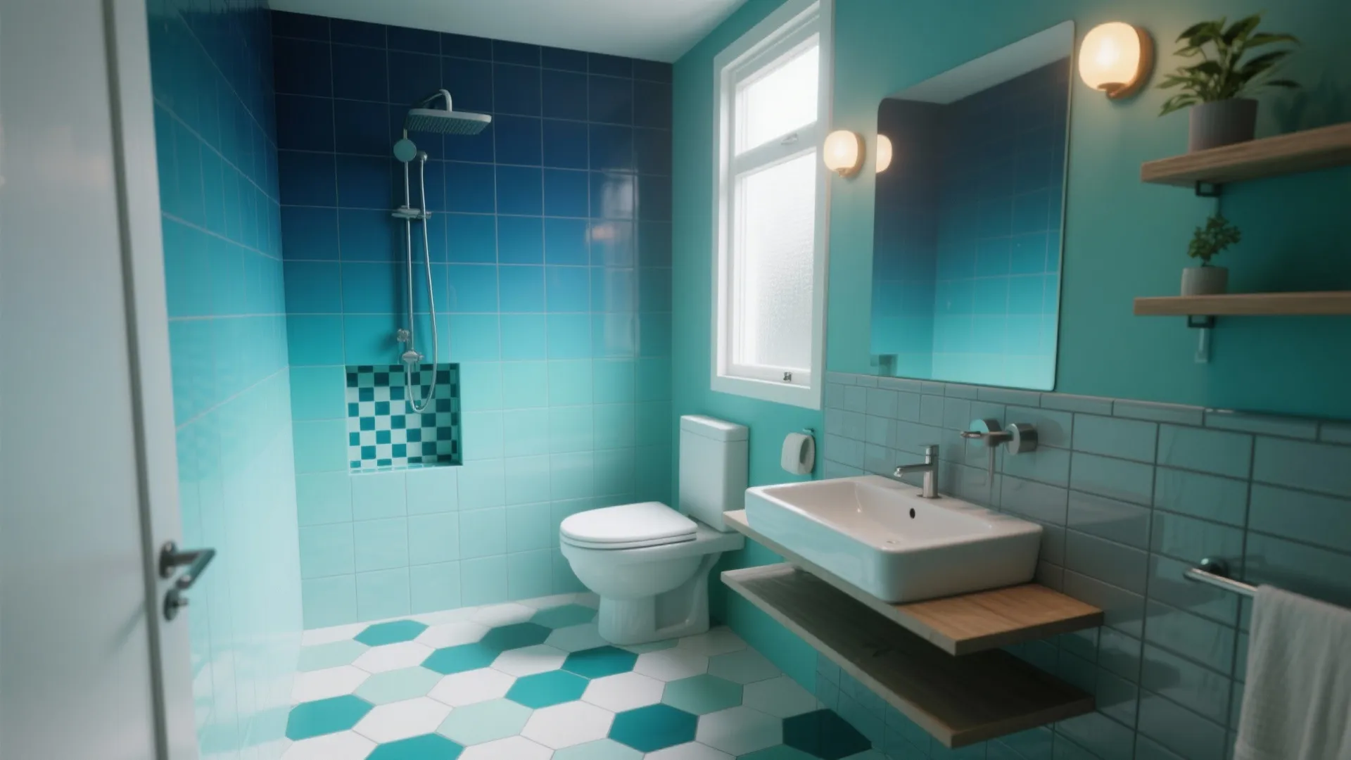 5 Blue & Green Bathroom Tile Ideas