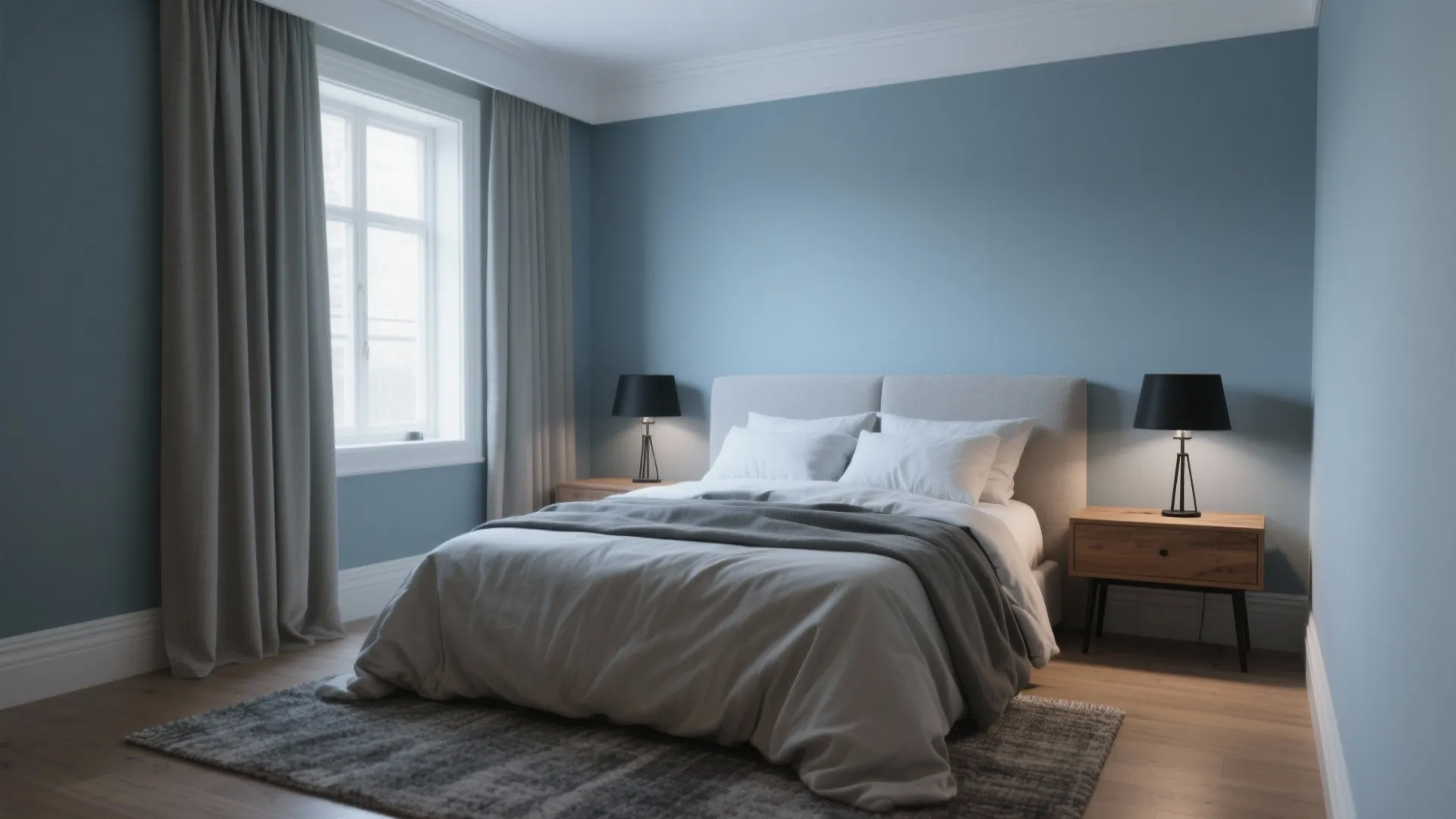 Calm Blues and Greige for Restful Sleep