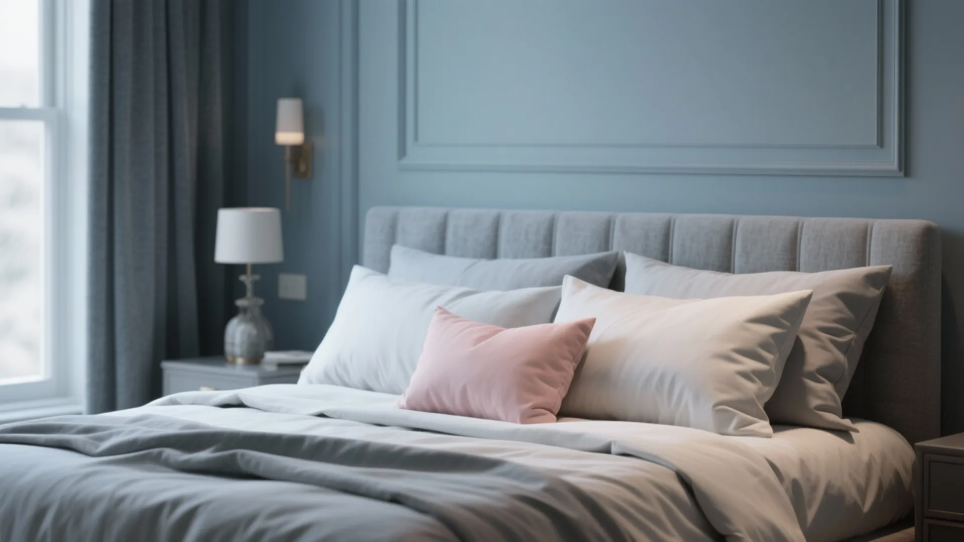 5. Blue-Grey Elegance: Muted Blue with Soft Neutrals