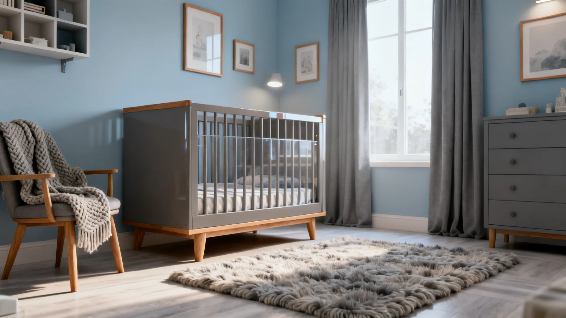 Small Nursery Feels Cold? 5 Blue and Grey Baby Boy Ideas