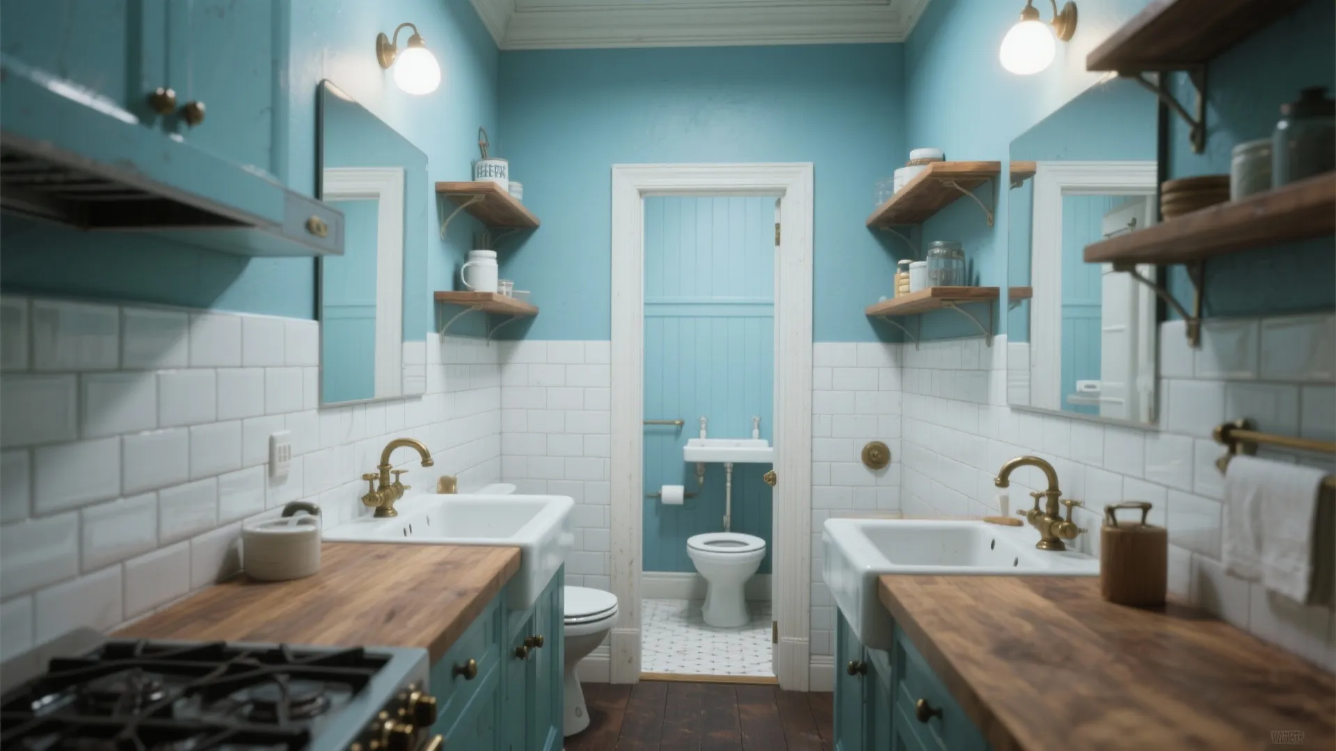 4. Bring light blue into small kitchens and baths