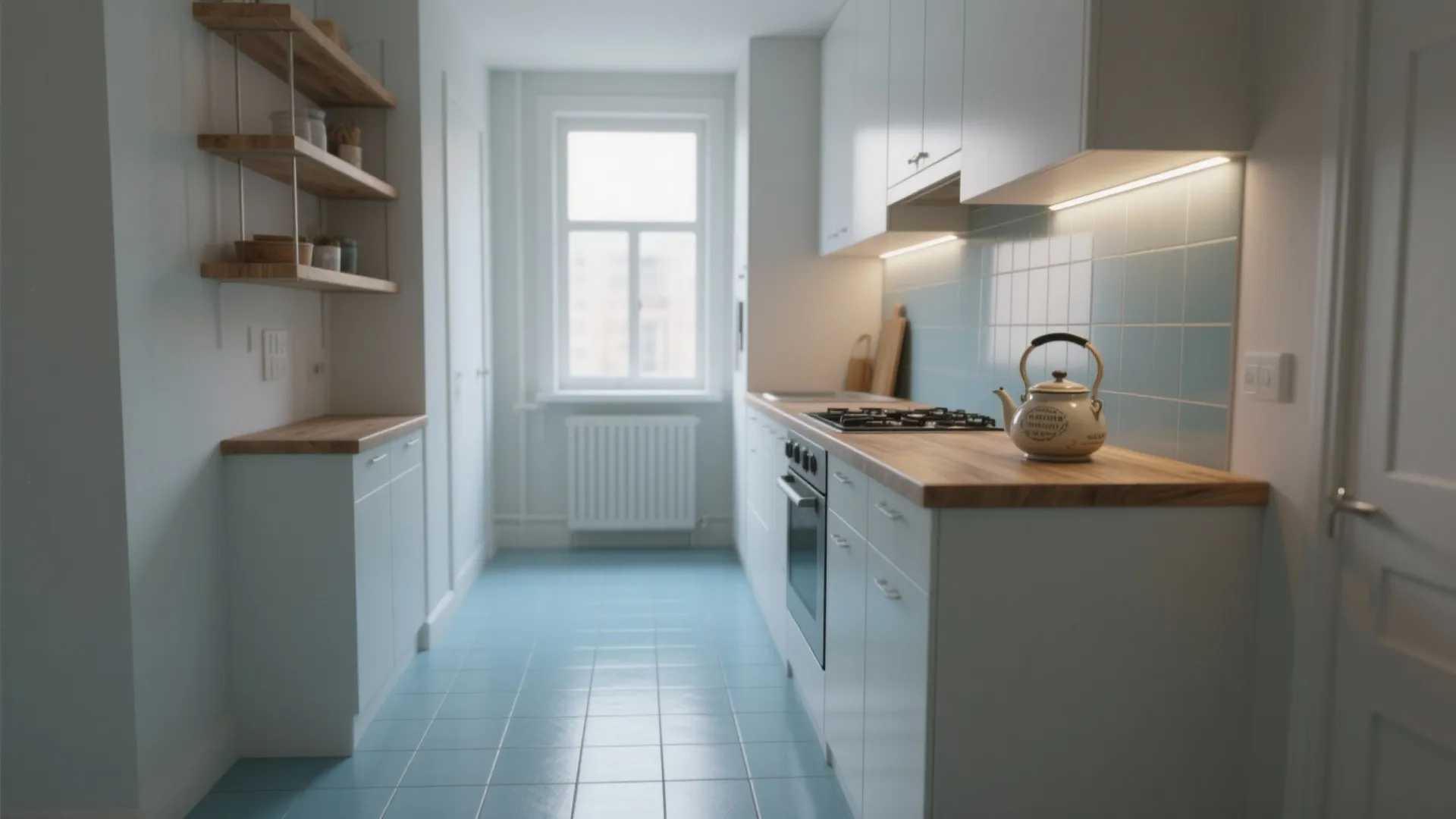 Blue Kitchen Floor Tiles: 5 Small-Space Ideas: Creative ways to use blue kitchen floor tiles to expand light, color, and function in compact kitchens