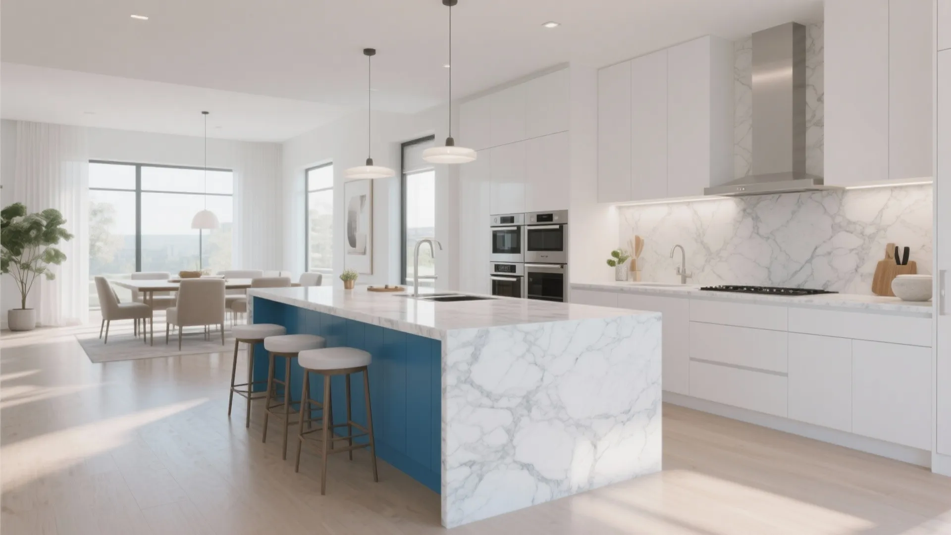 Idea 4: Blue Kitchen Island