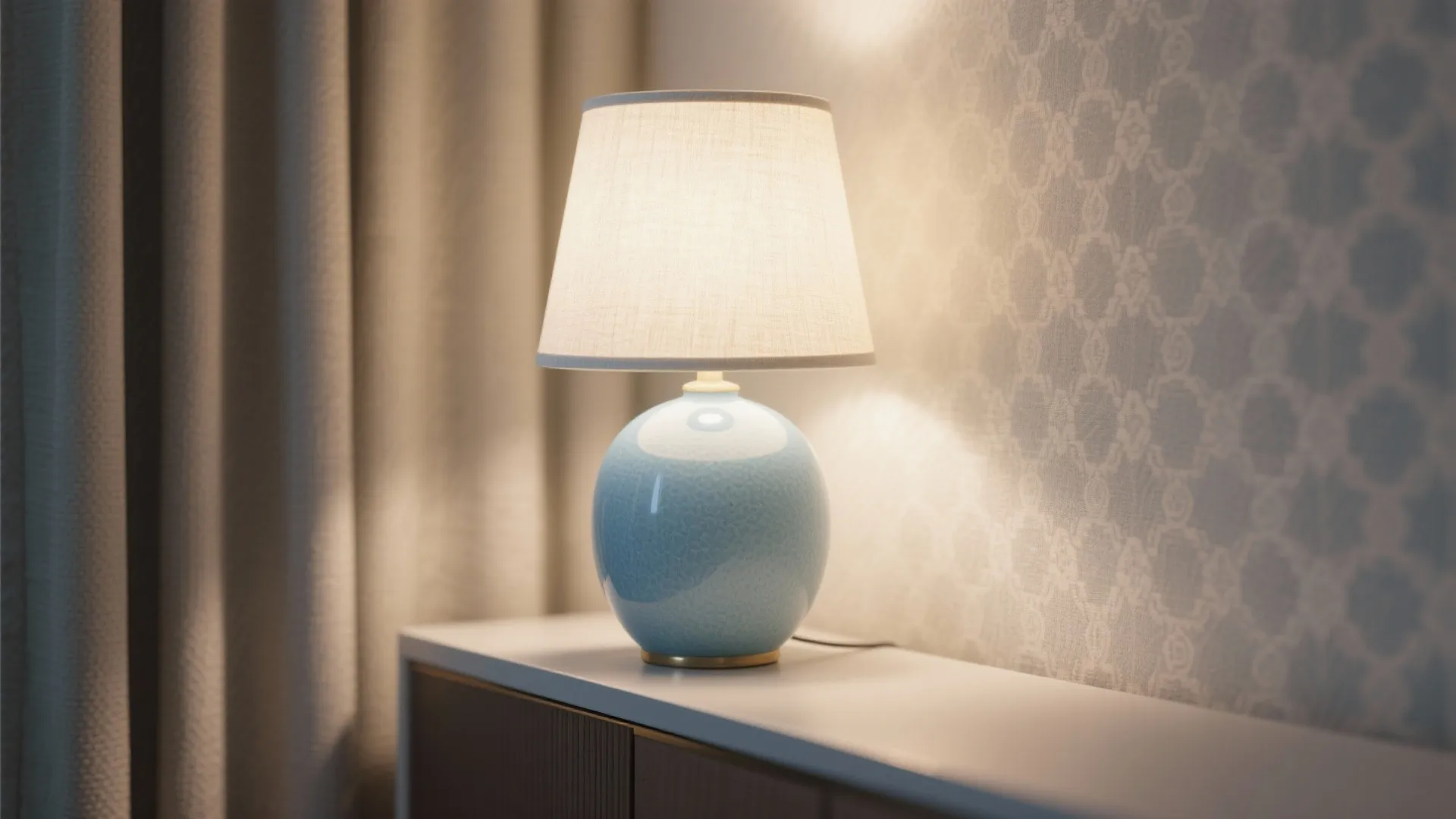 1. Use a light blue table lamp as a focal accent