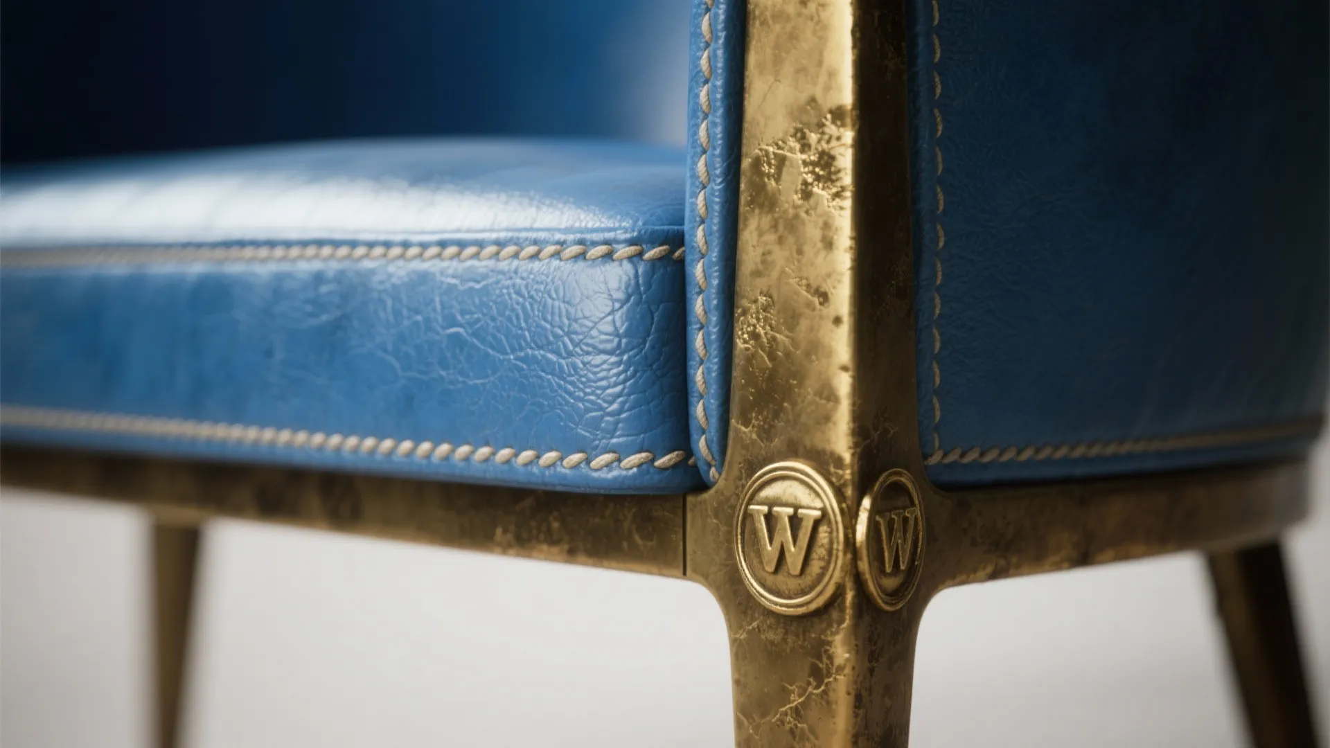 3. Pair blue leather with warm metallic accents