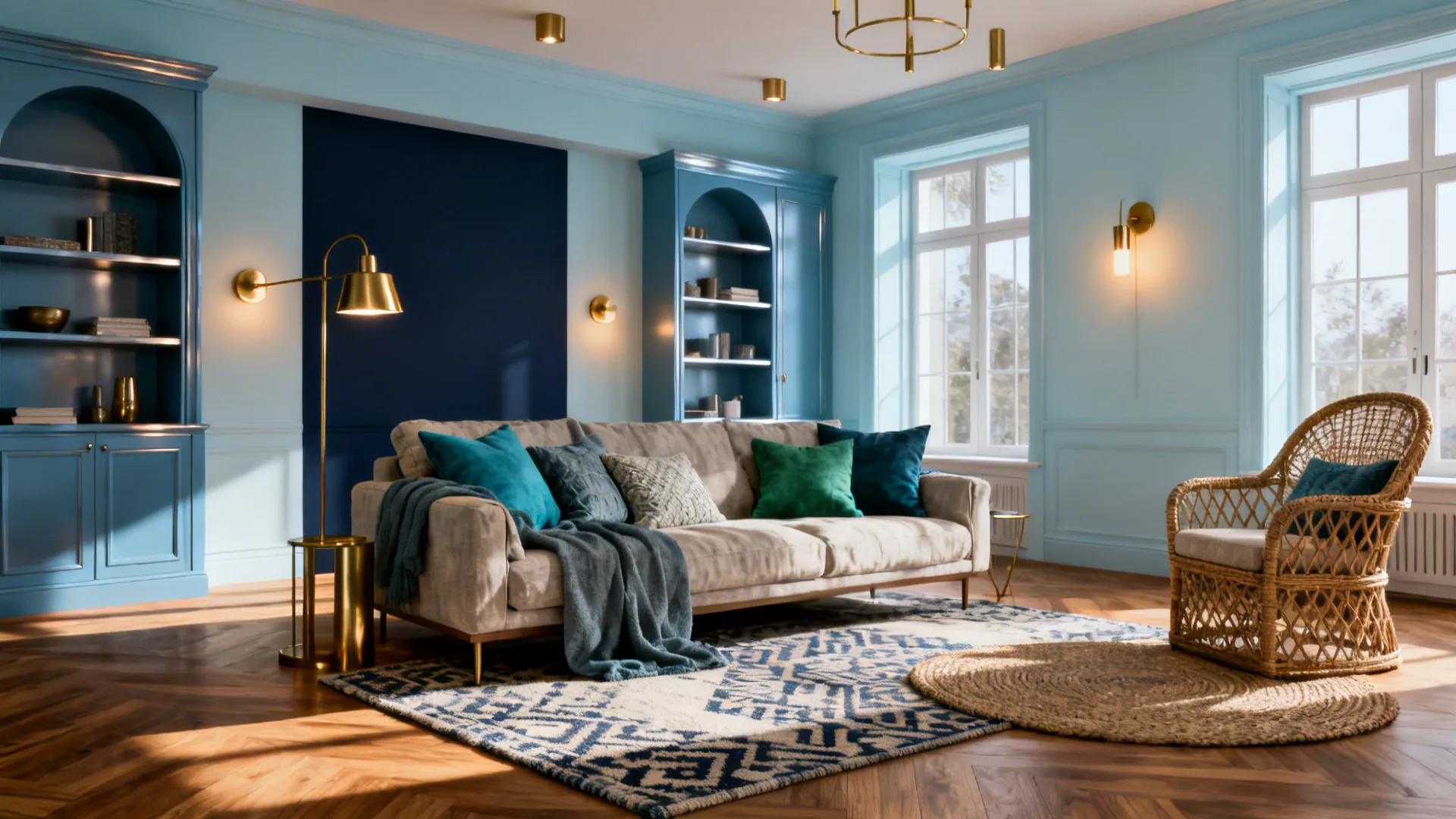 5 Blue Wall Colors for Living Rooms