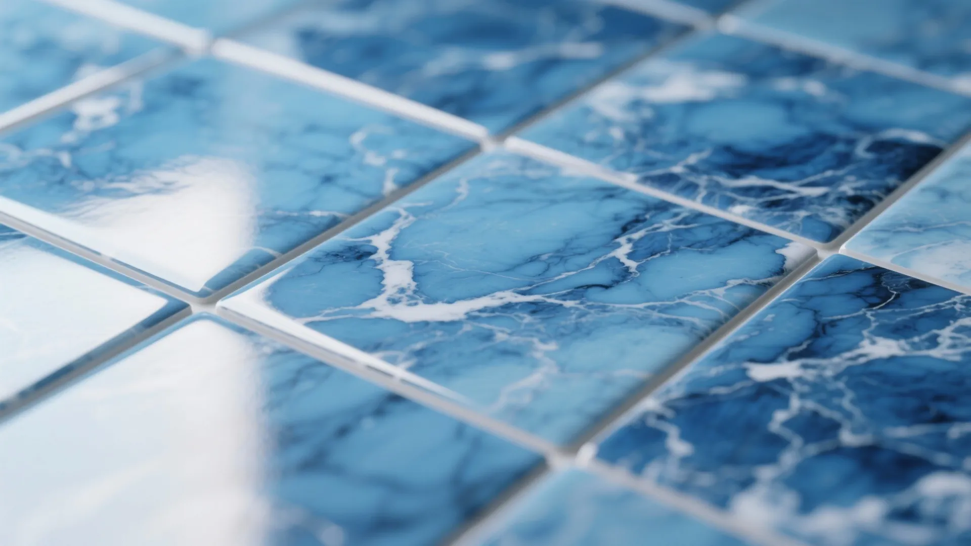 4. Marble-Effect Blue Porcelain