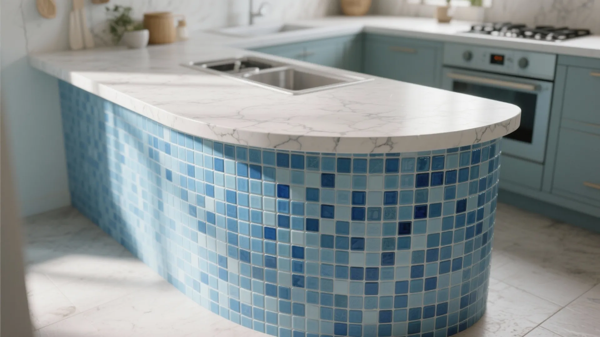 5. Use mosaics for curved or irregular layouts