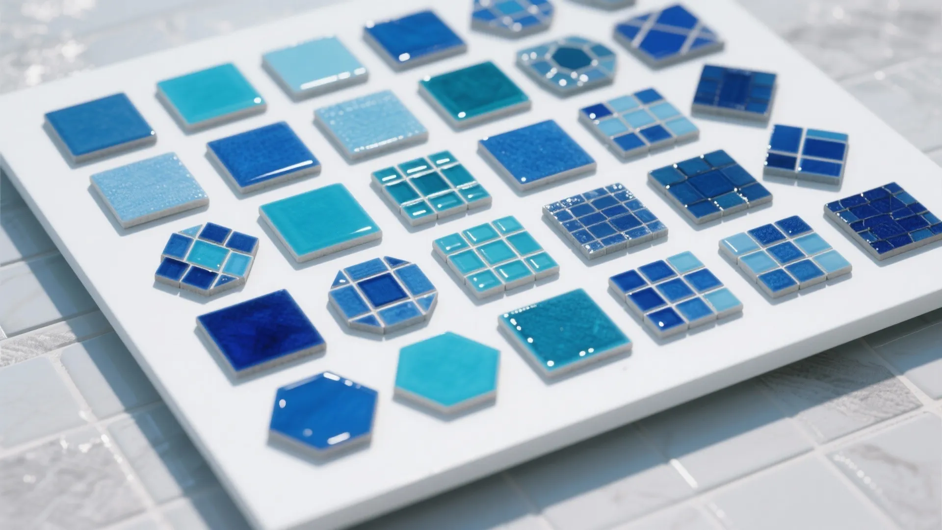 2. Patterned Blue Mosaic to Add Texture Without Bulk