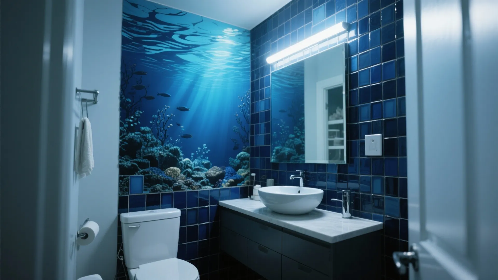 5. Blue Mosaic Accent Wall