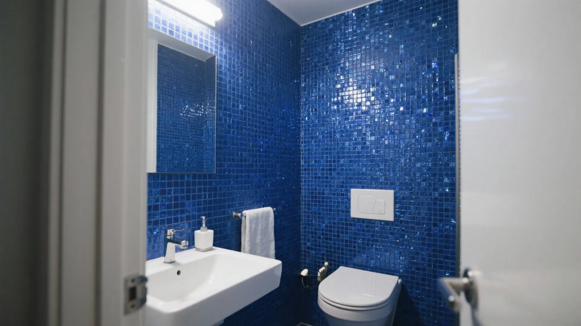 9. Blue Mosaic Feature Wall