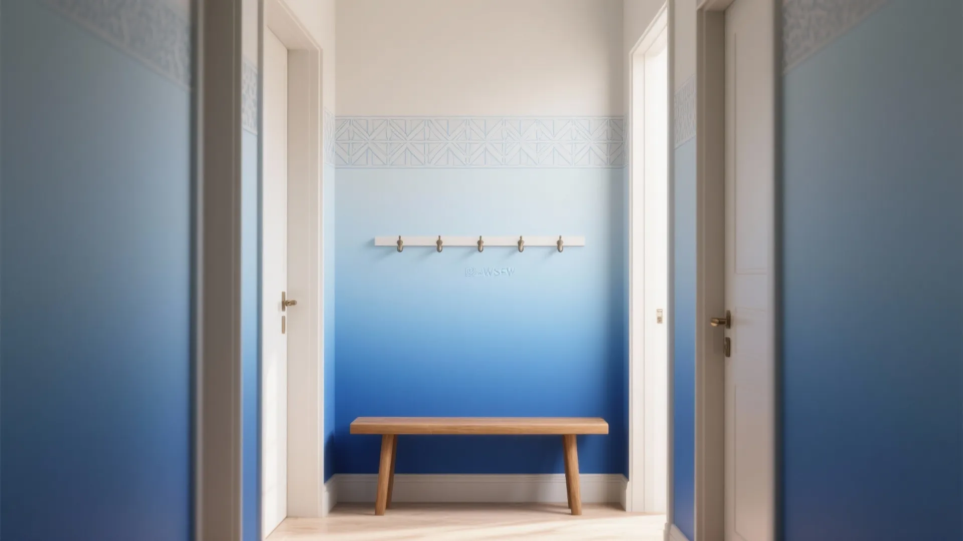 Ombre or Gradient Blue Texture with Stencils