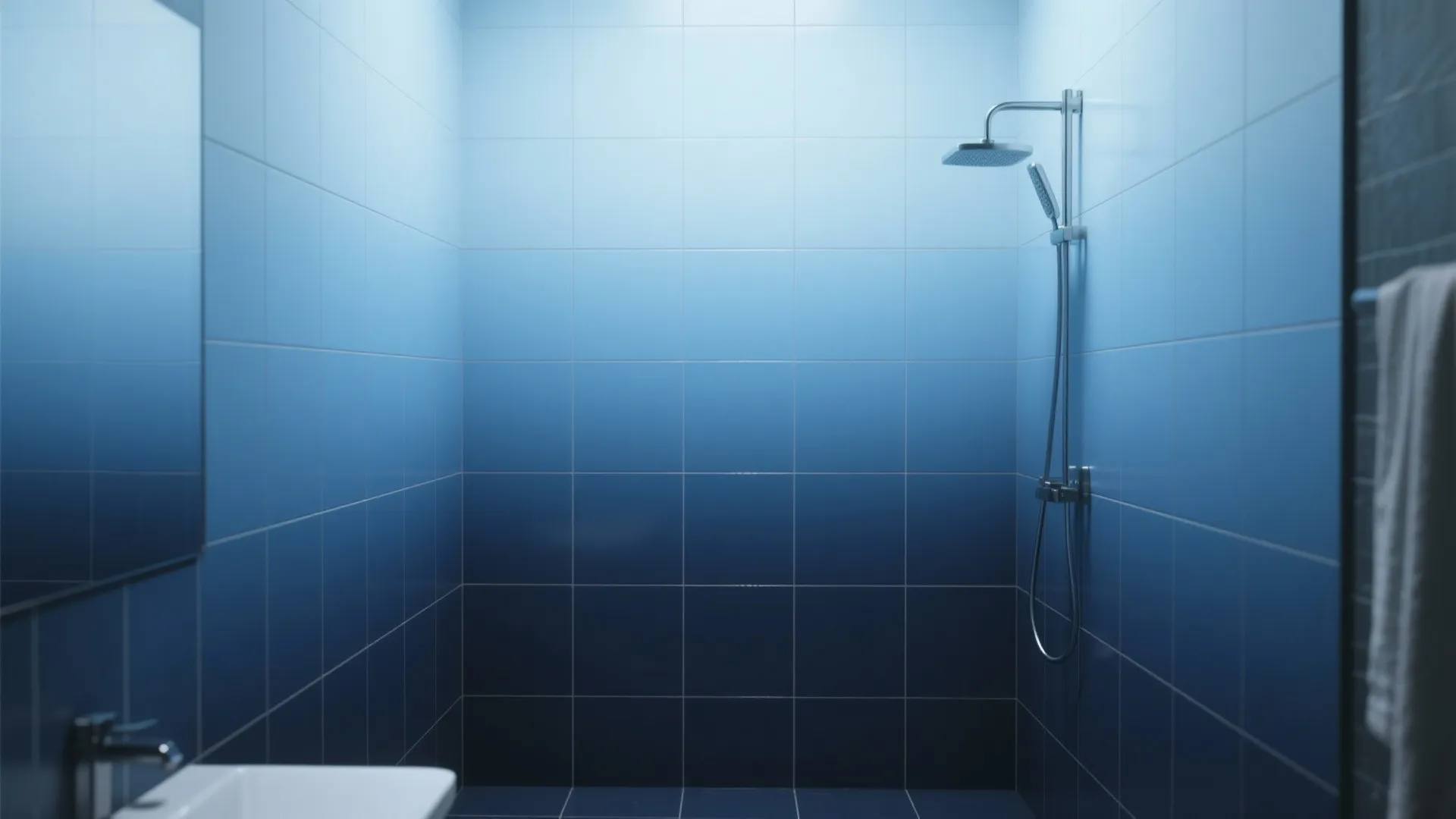 Blue Ombré Tile Feature Wall