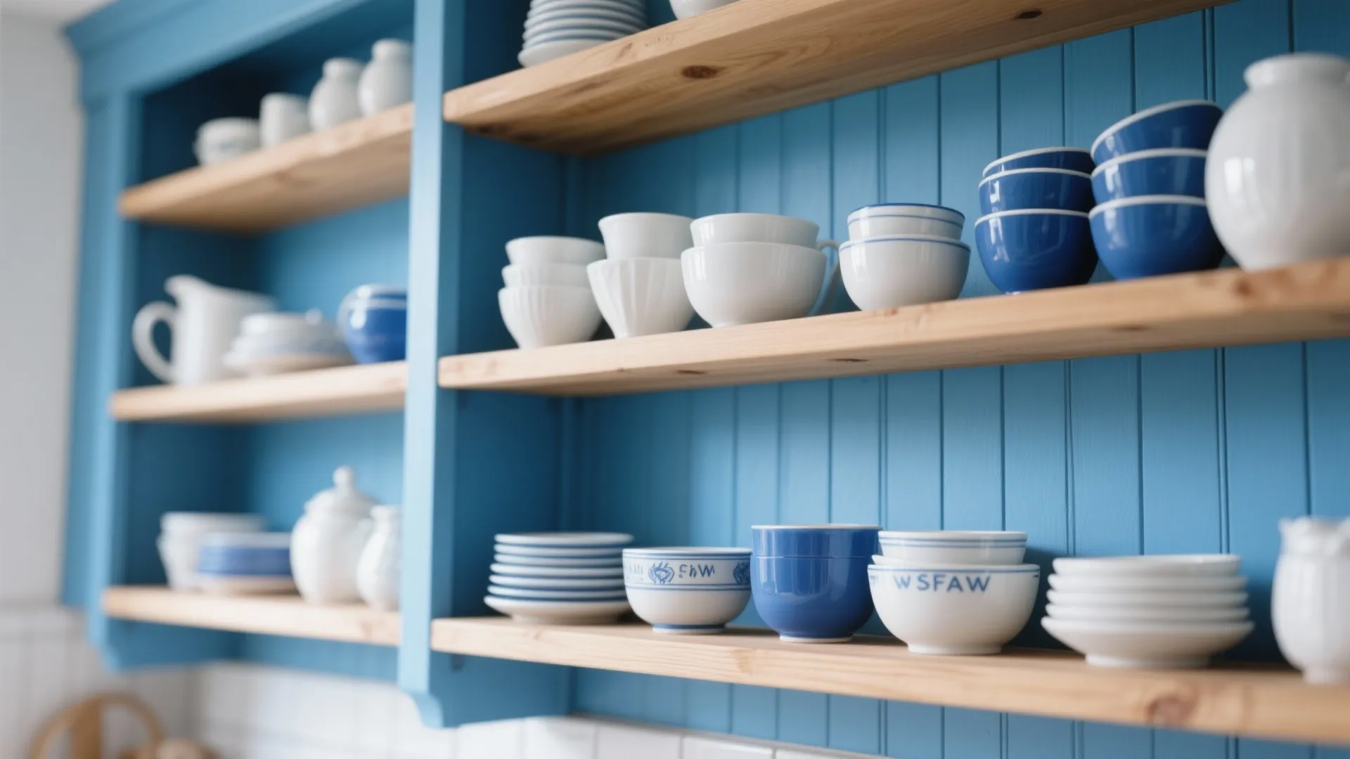 Idea 6: Blue Open Shelving