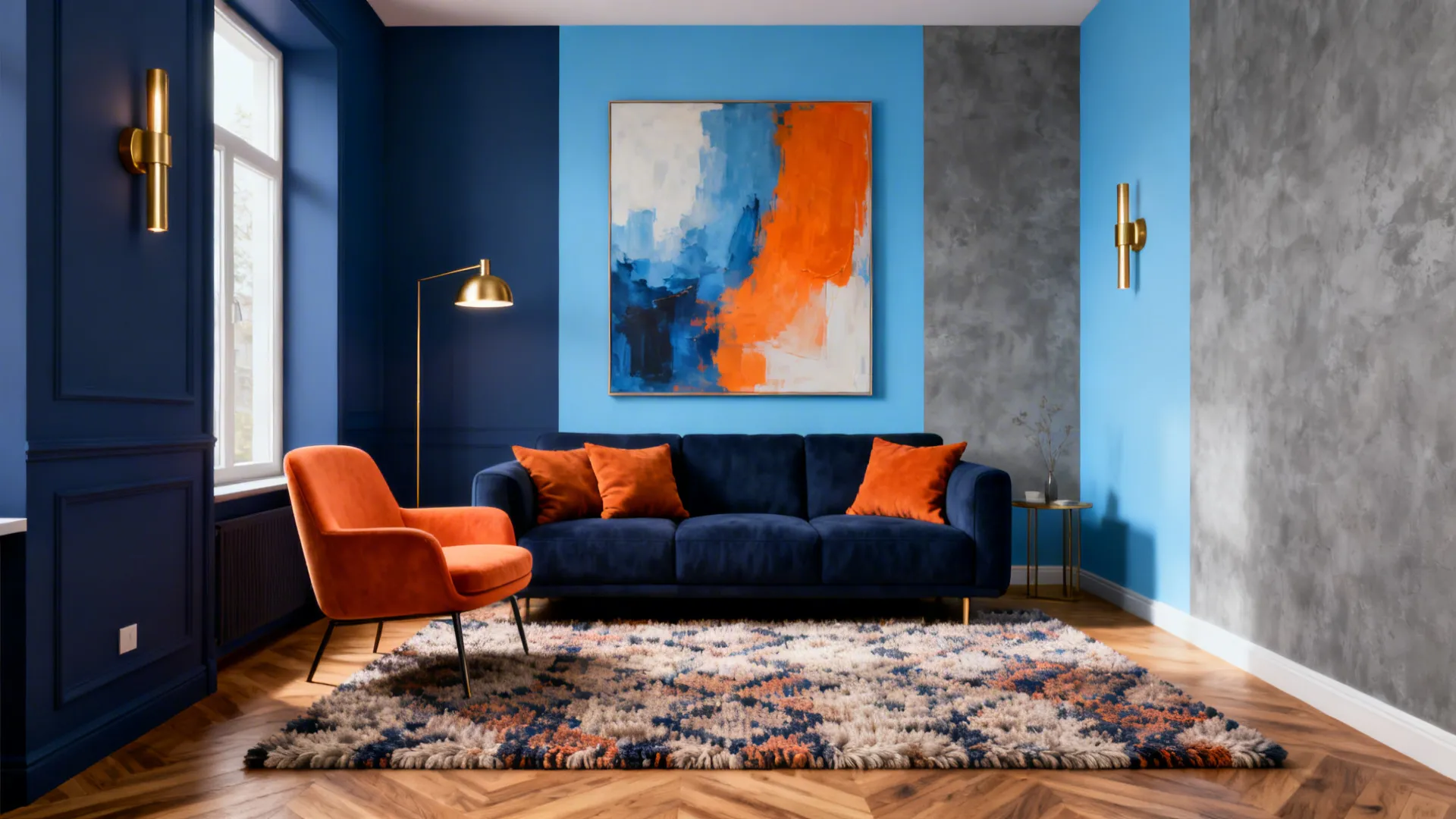 5 Blue and Orange Living Room Ideas