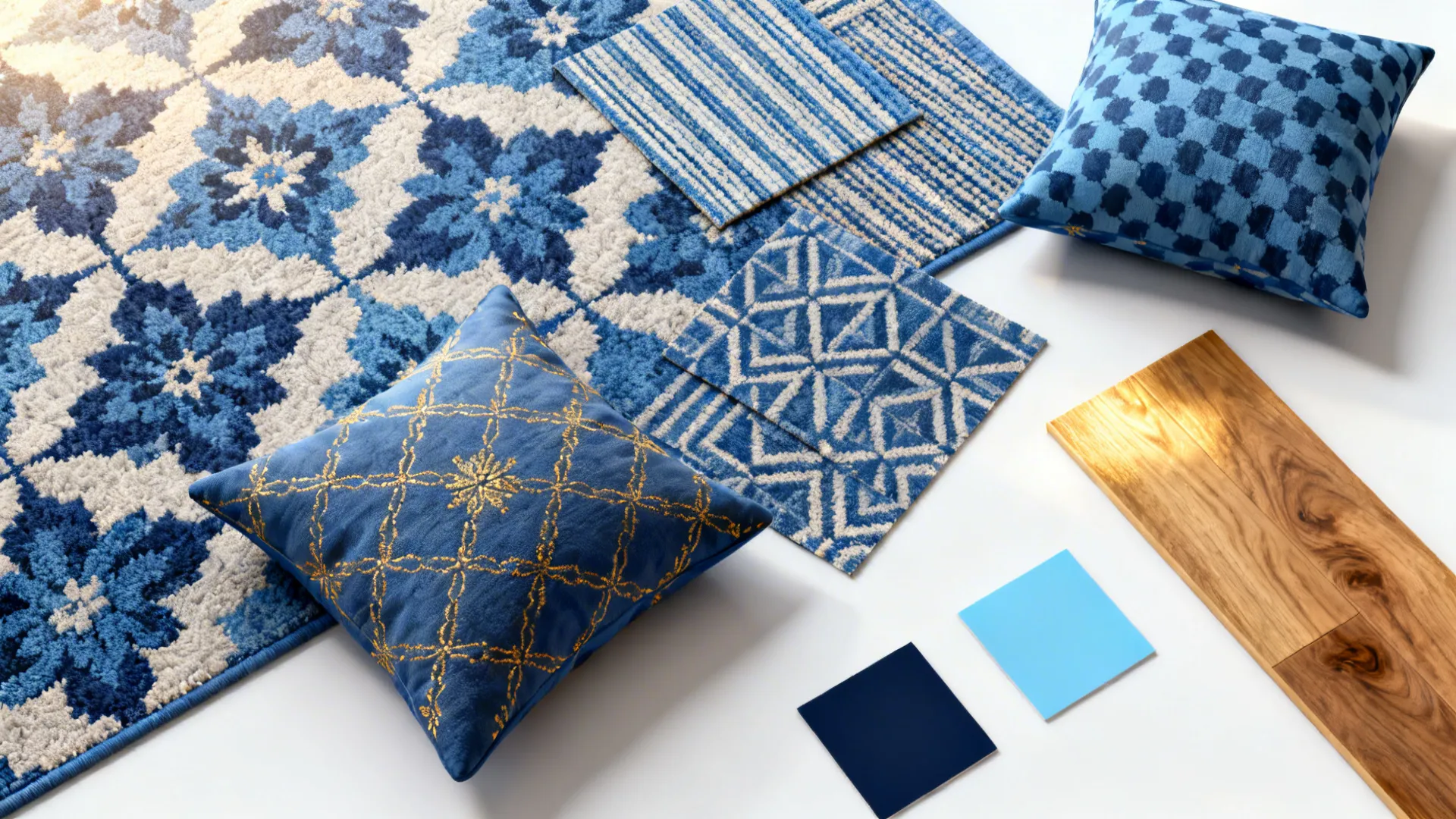 3. Pattern Play: Blue Textiles, Gold Threads