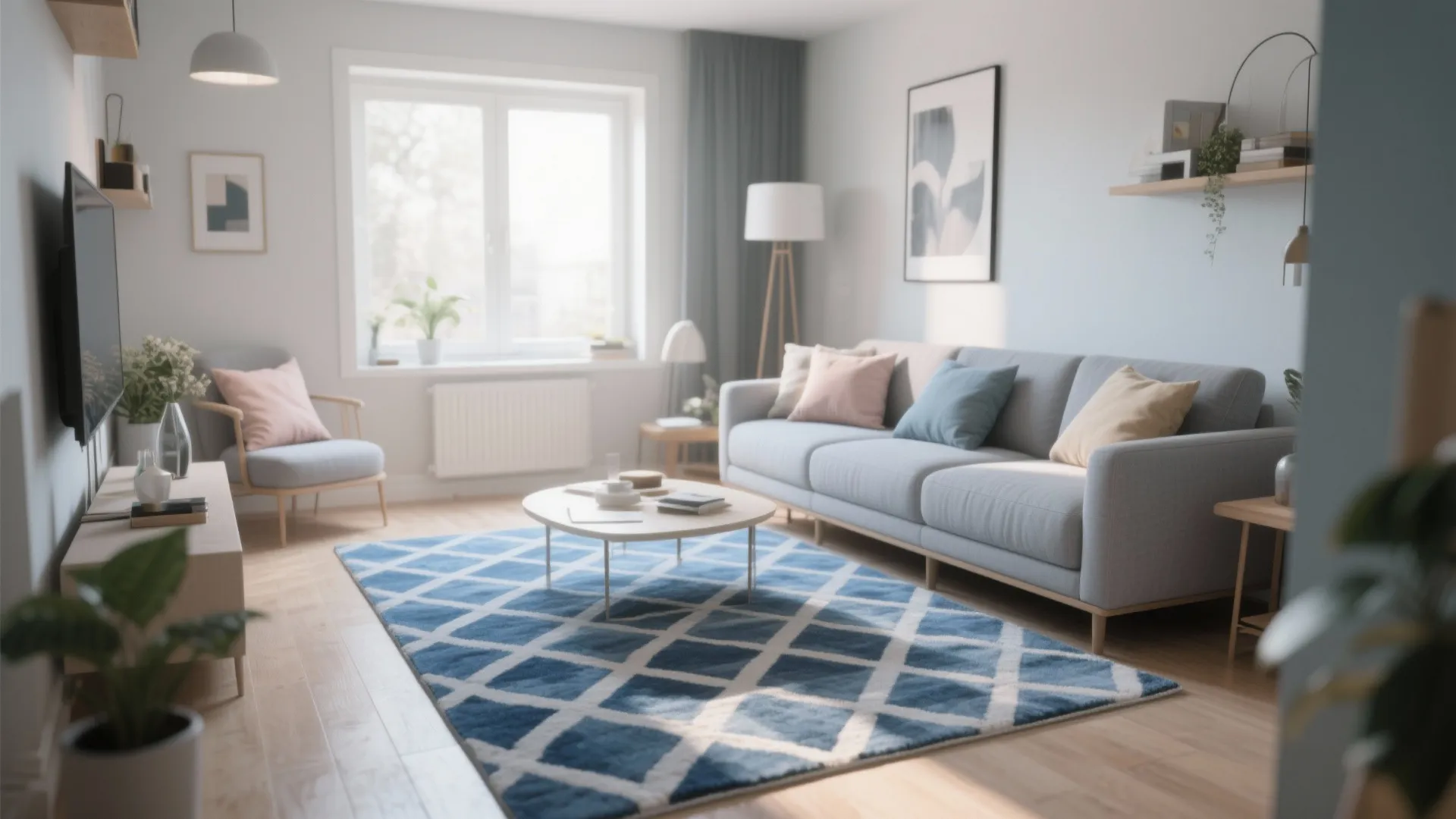 6. Blue Patterned Area Rug