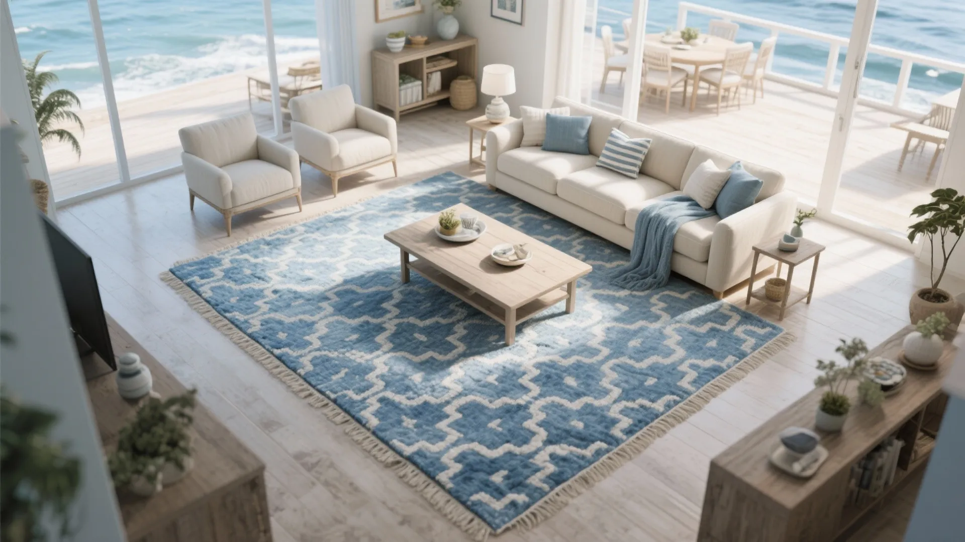 Blue Patterned Rugs