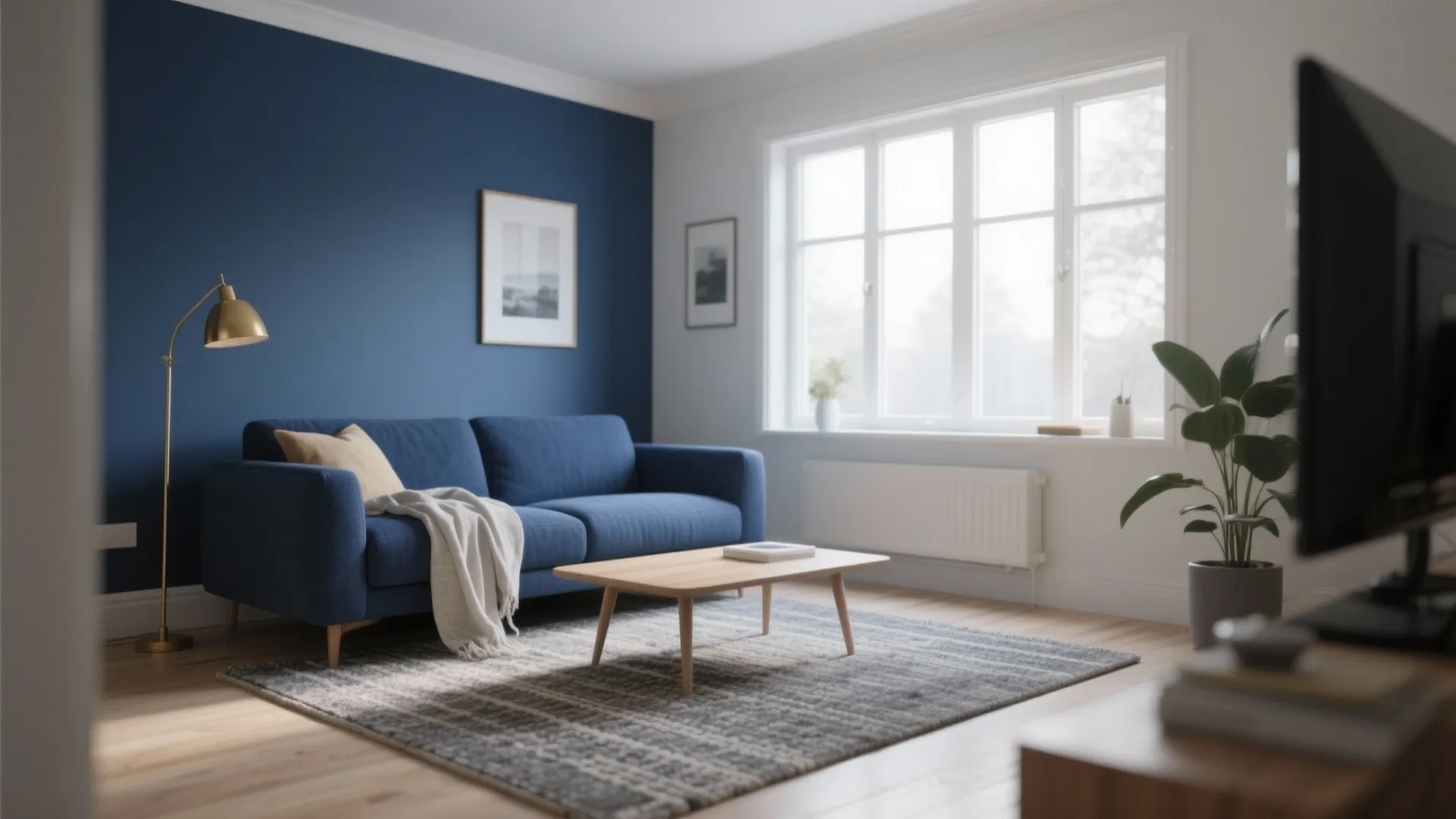 3. Anchor the scheme with blue furniture