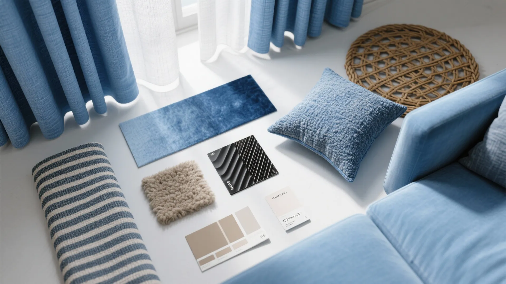 Layered Blues + Texture (Linen, Velvet, Bouclé)