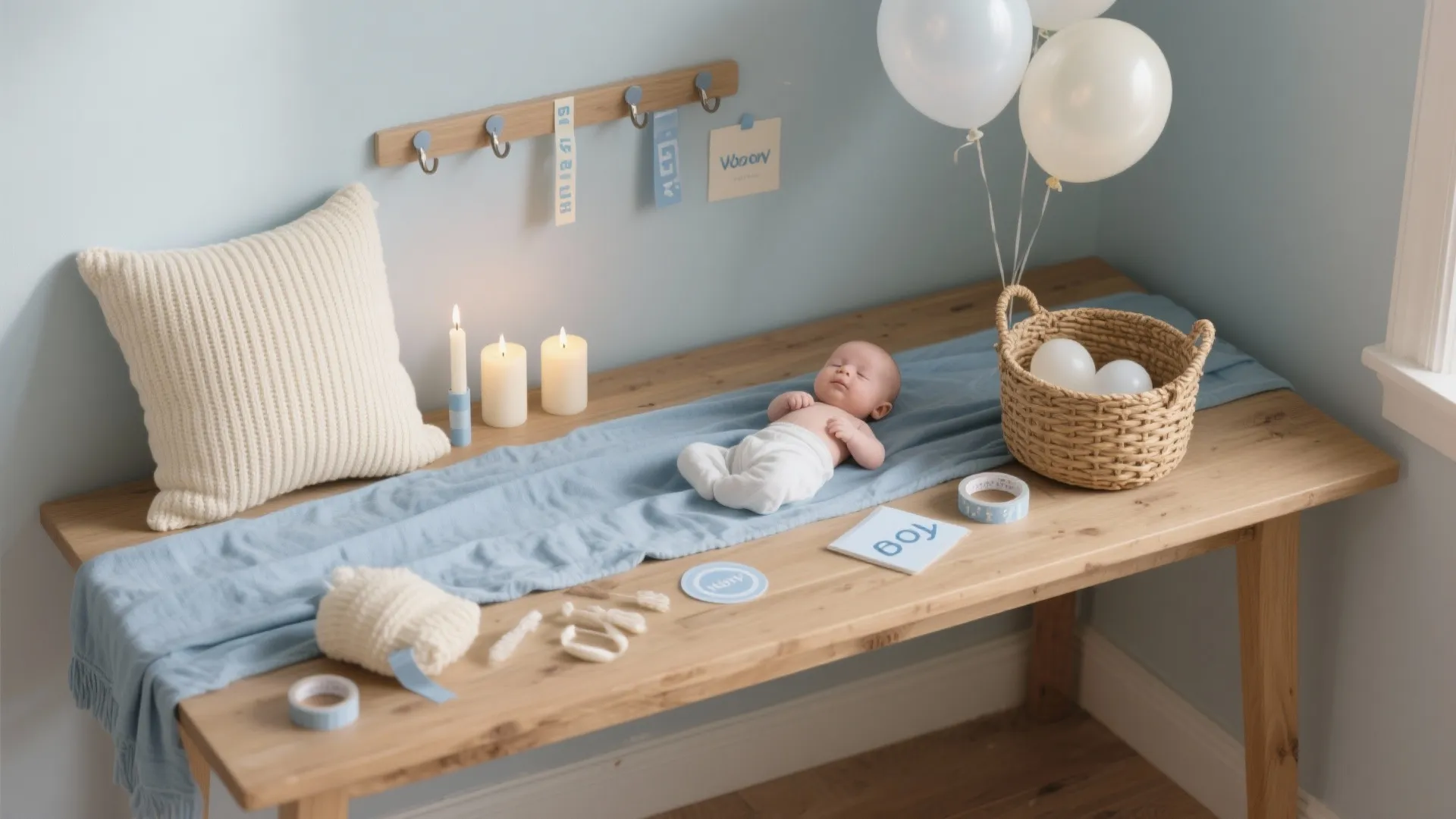 Soft Blue + Neutrals Photo Corner