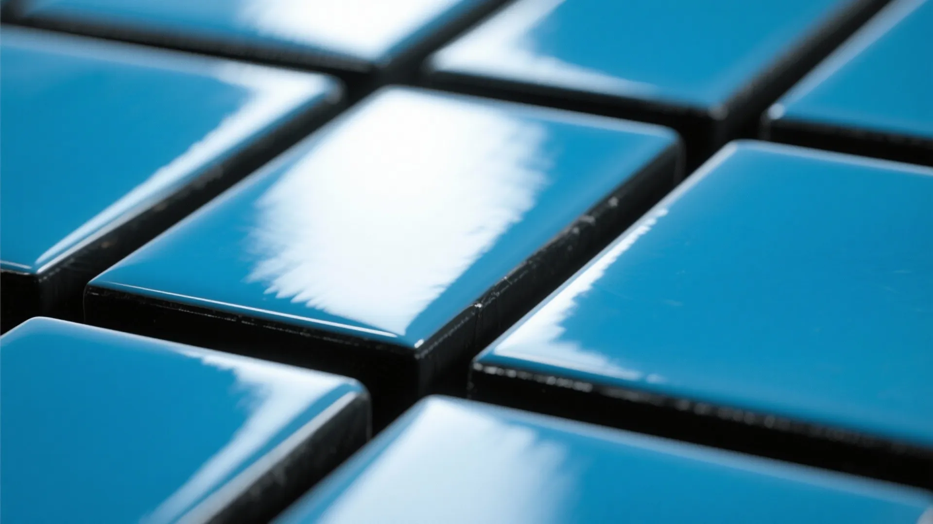 4. Blue Subway Tiles with Black Grout