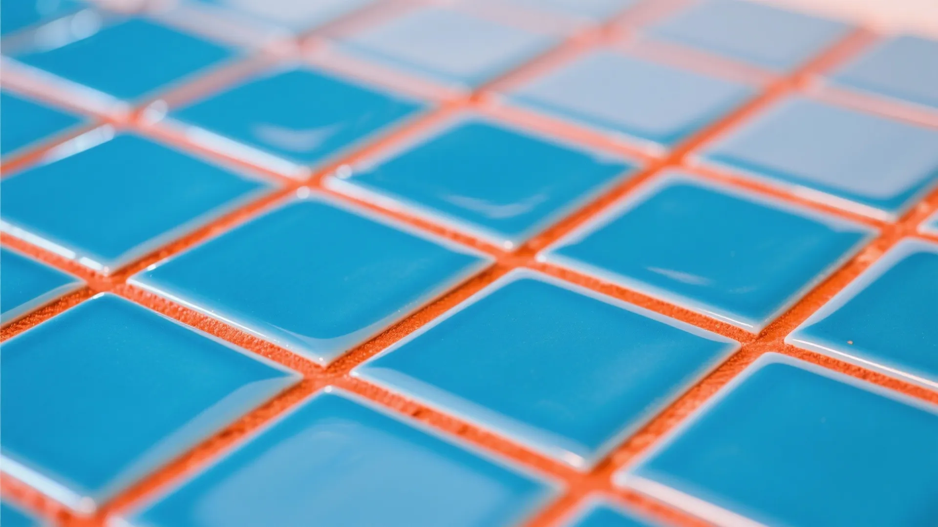 8. Blue Subway Tiles with Coral Grout