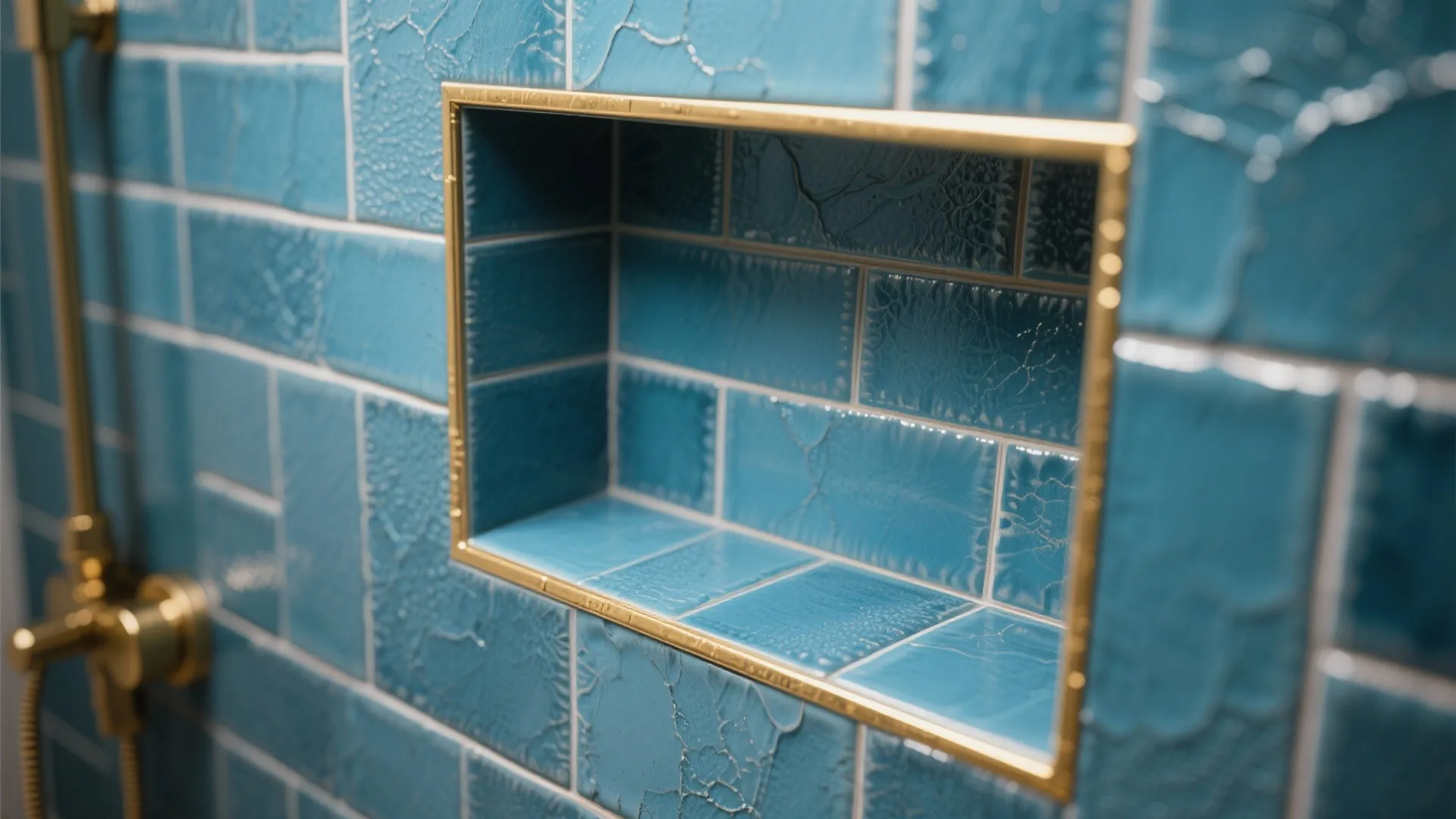Tip 2: Blue Tile Patterns with Elegant Gold Trim