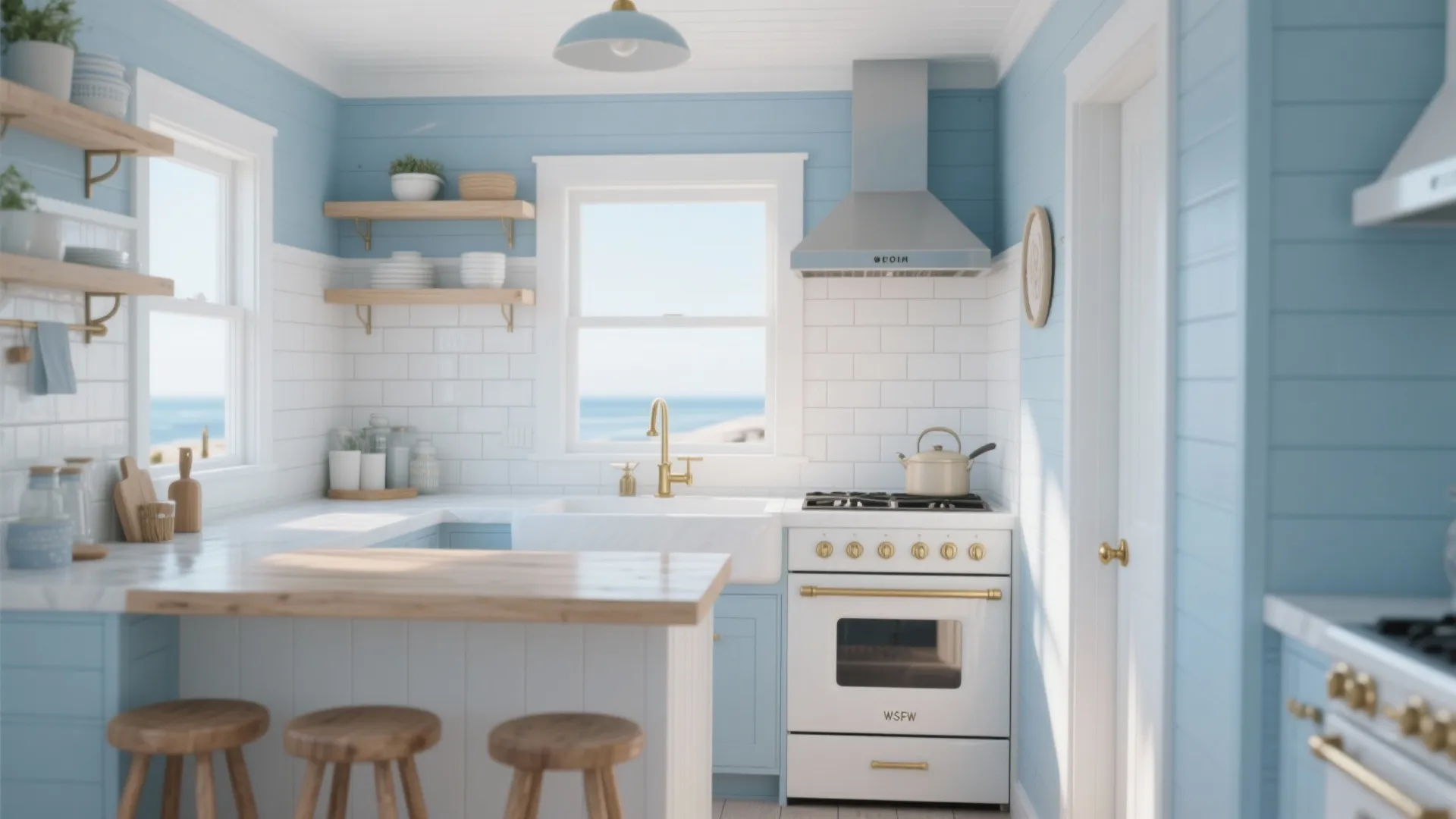 Blue-Undertone White for Coastal Airiness