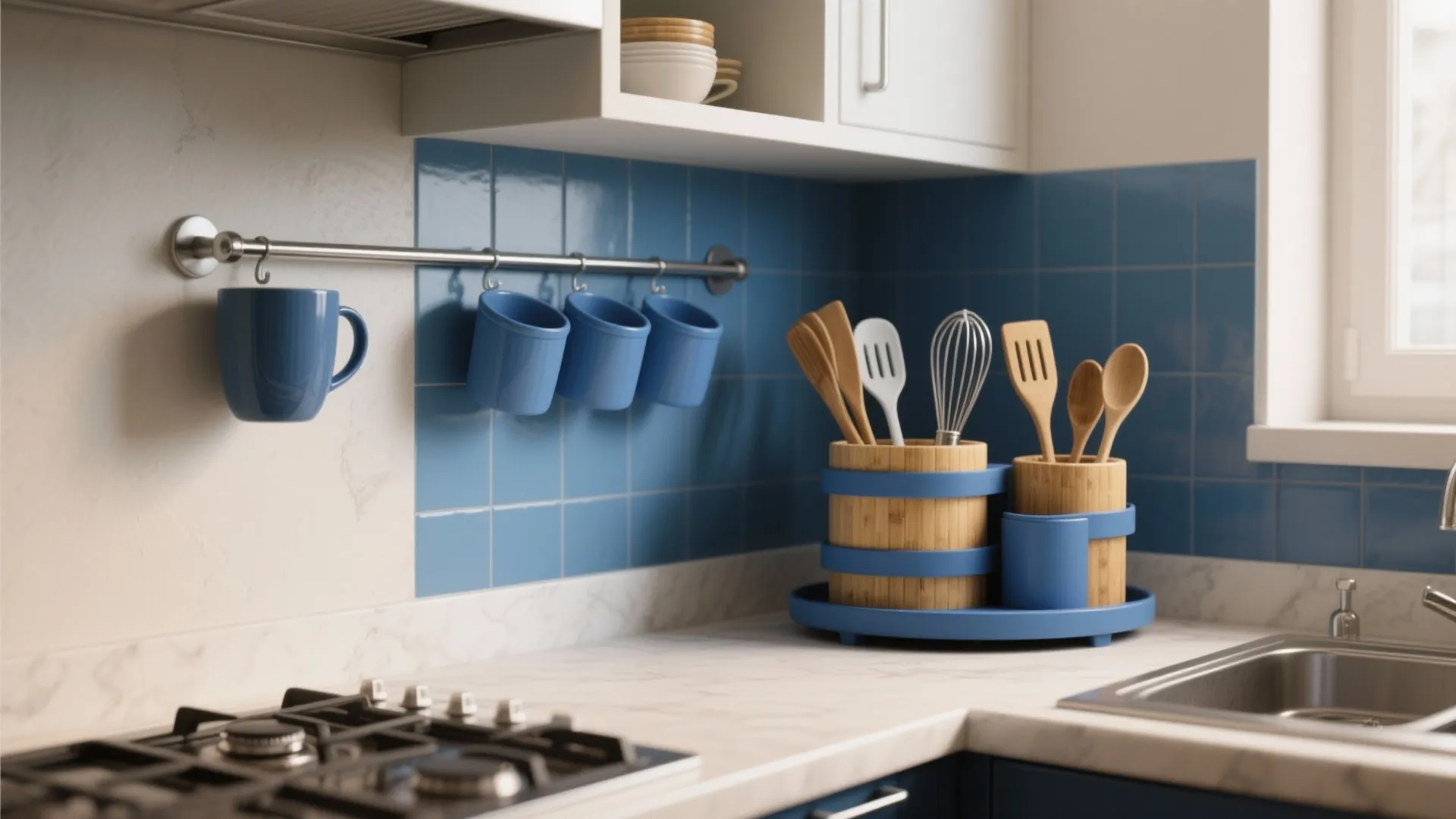 5 Blue Kitchen Utensil Holder Ideas: Small changes with big impact: creative blue utensil holder ideas for compact kitchens