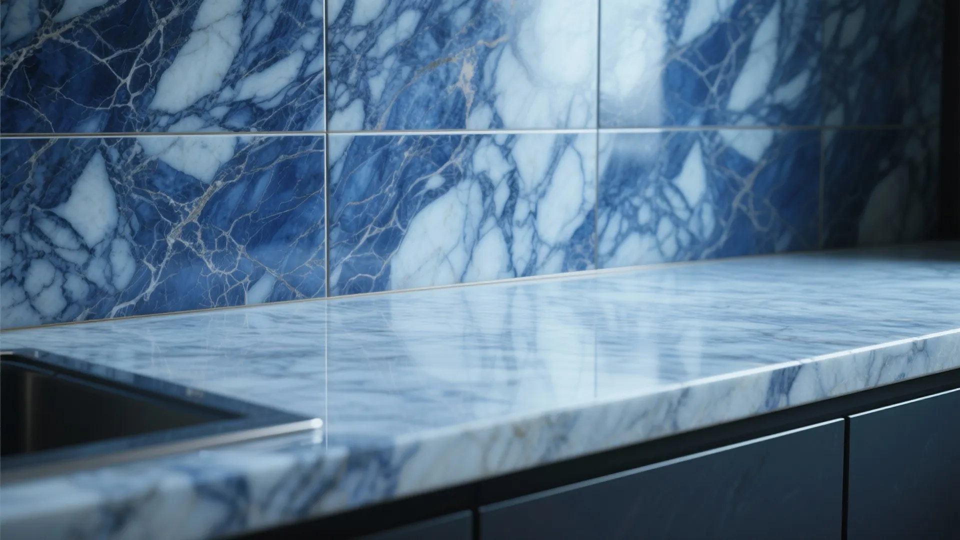 4: Patterned or veined blue stone